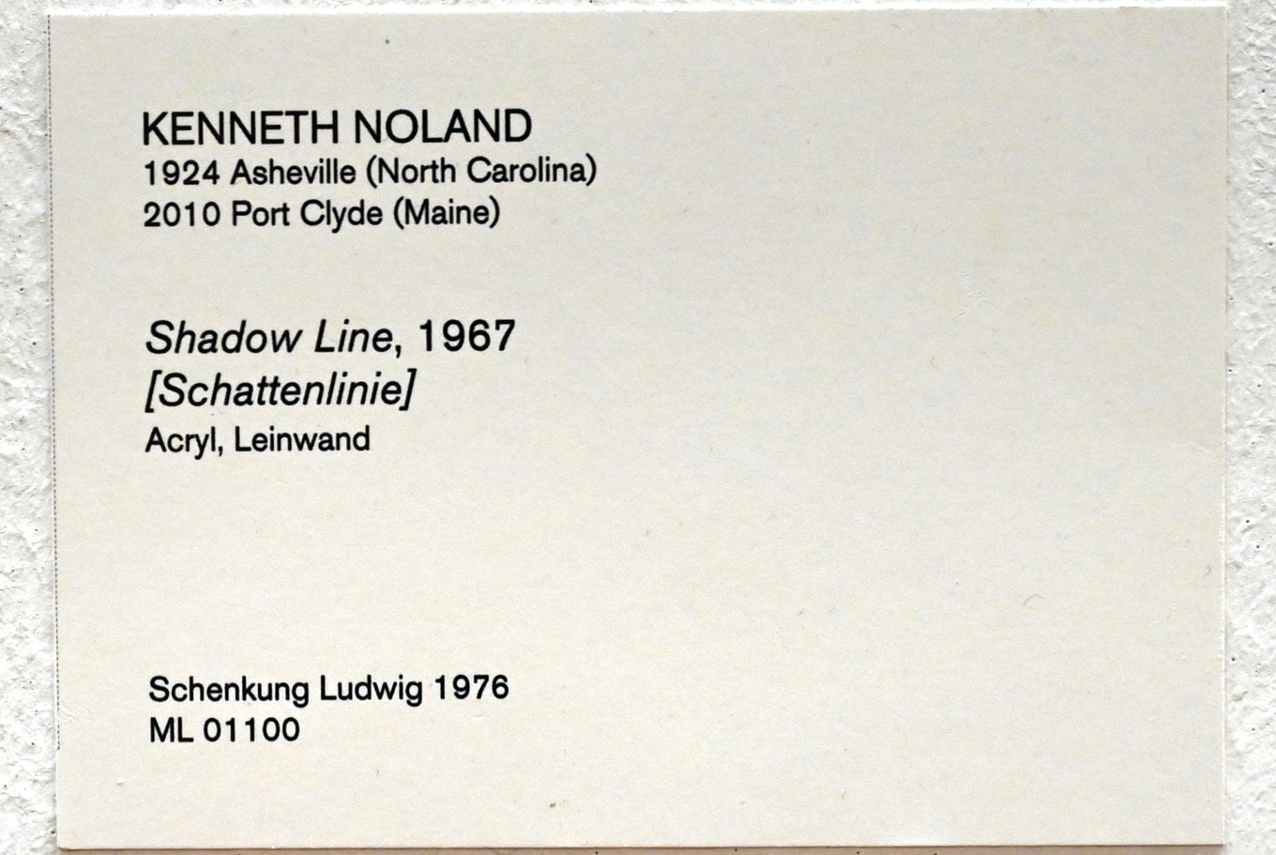 Kenneth Noland (1960–1967), Schattenlinie, Köln, Museum Ludwig, 01.47, 1967, Bild 2/2