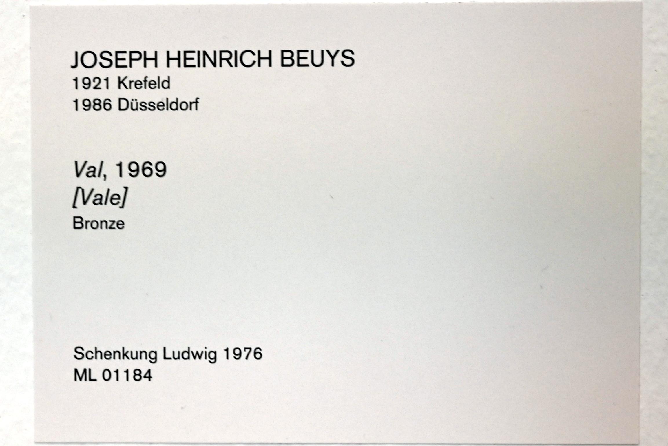 Joseph Beuys (1948–1985), Val, Köln, Museum Ludwig, 01.43, 1969, Bild 2/2