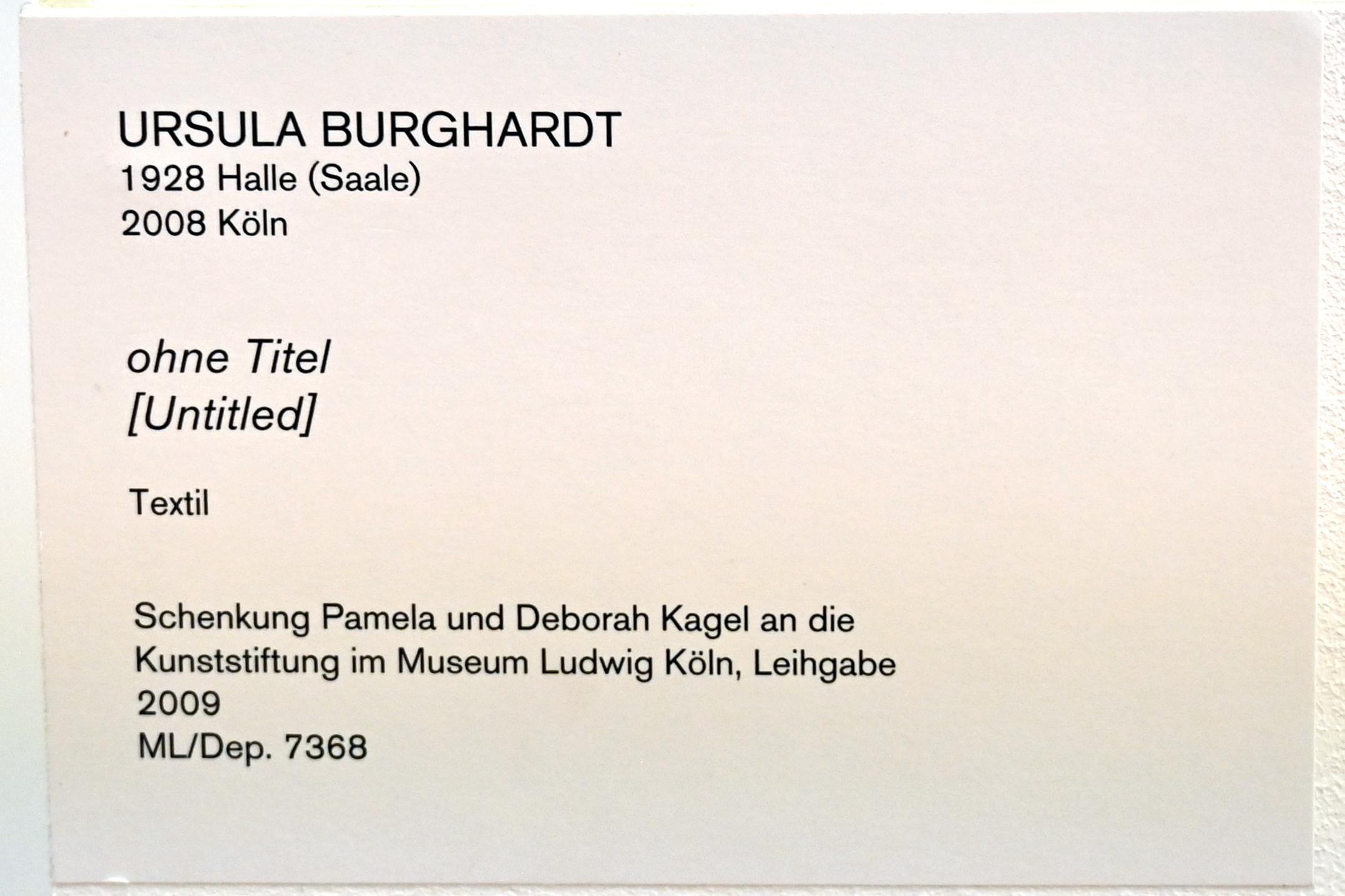 Ursula Burghardt (1970), ohne Titel, Köln, Museum Ludwig, 01.43, Undatiert, Bild 3/3