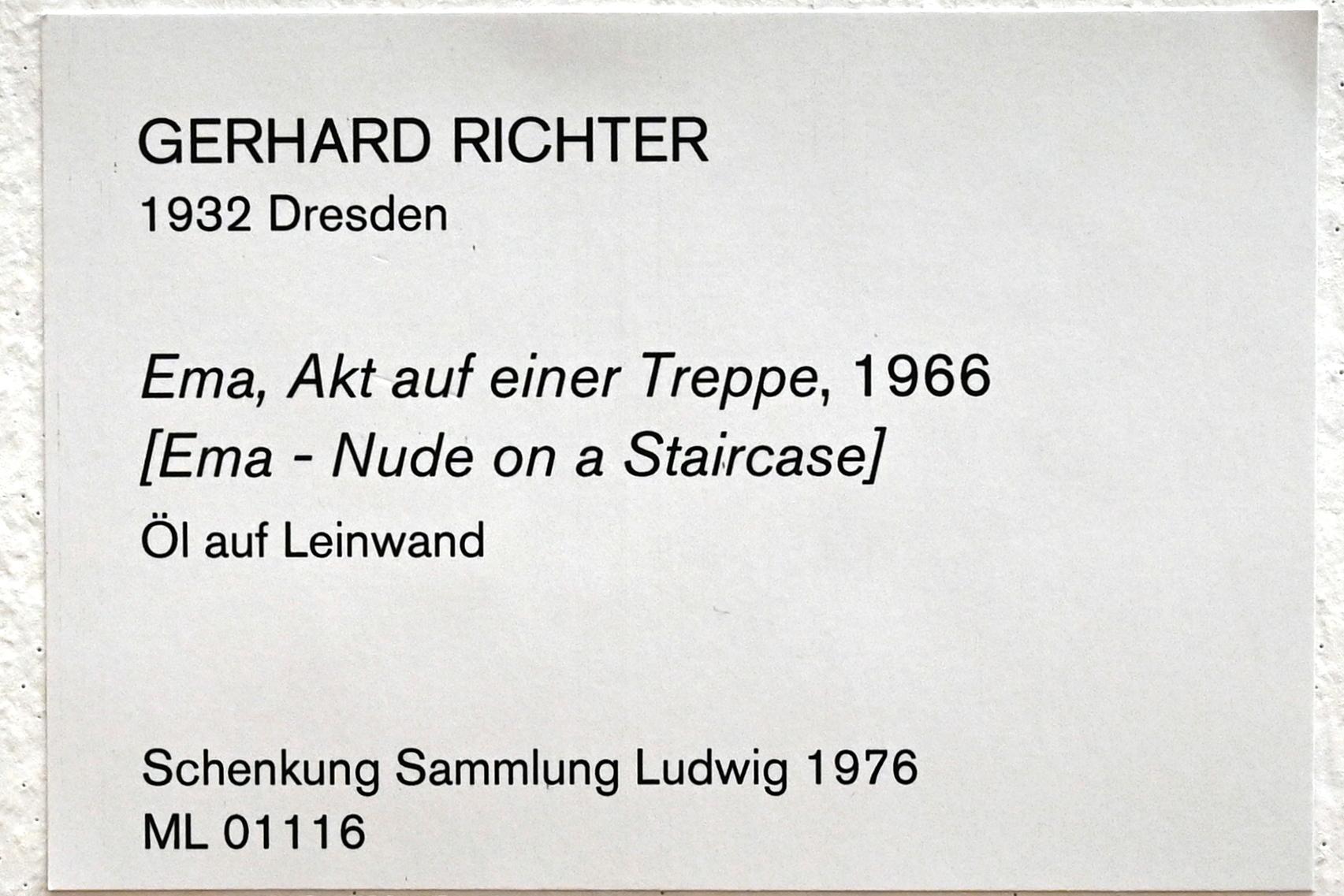 Gerhard Richter (1963–2020), Ema, Akt auf einer Treppe, Köln, Museum Ludwig, 01.38, 1966, Bild 2/2