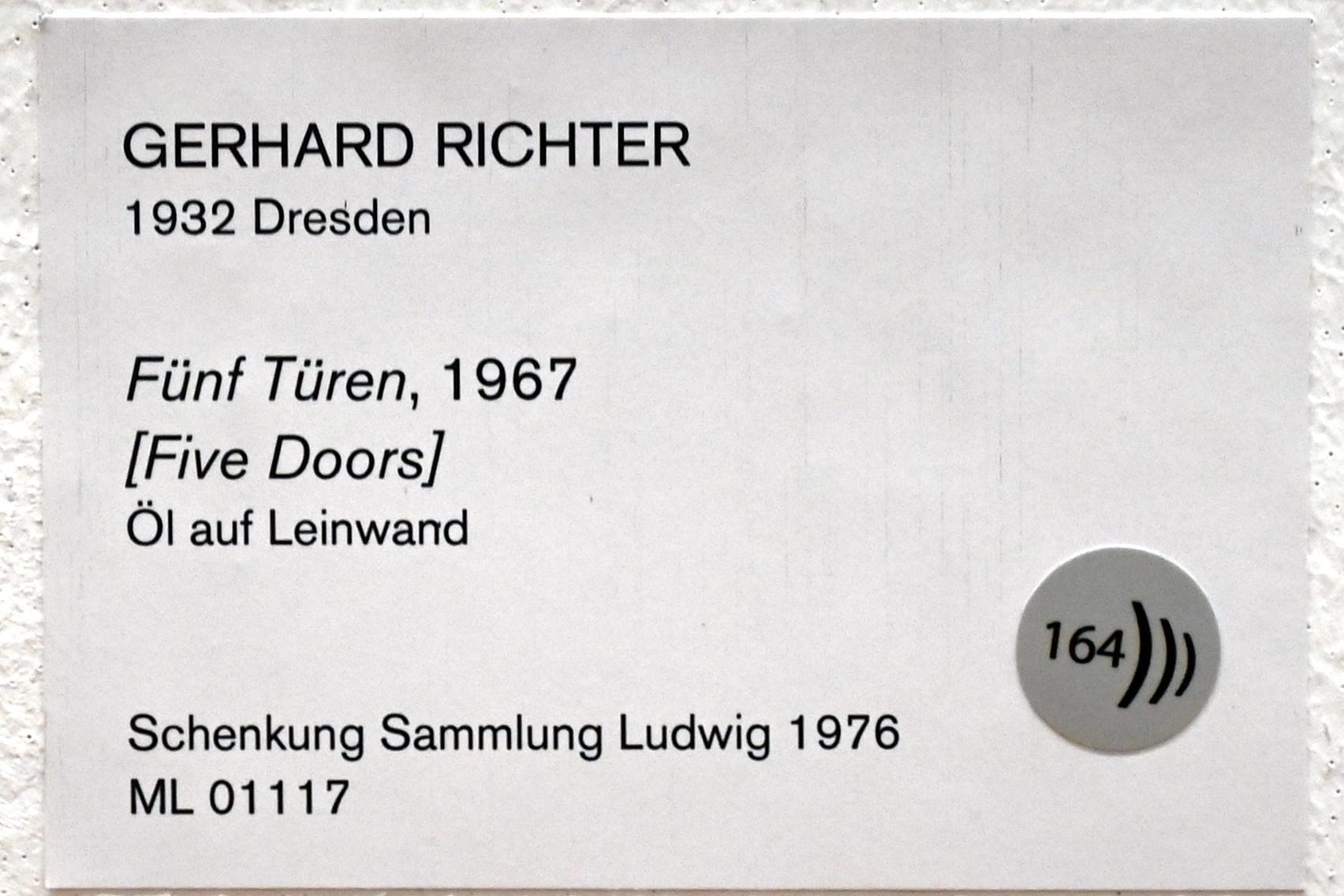 Gerhard Richter (1963–2020), Fünf Türen, Köln, Museum Ludwig, 01.38, 1967, Bild 2/2