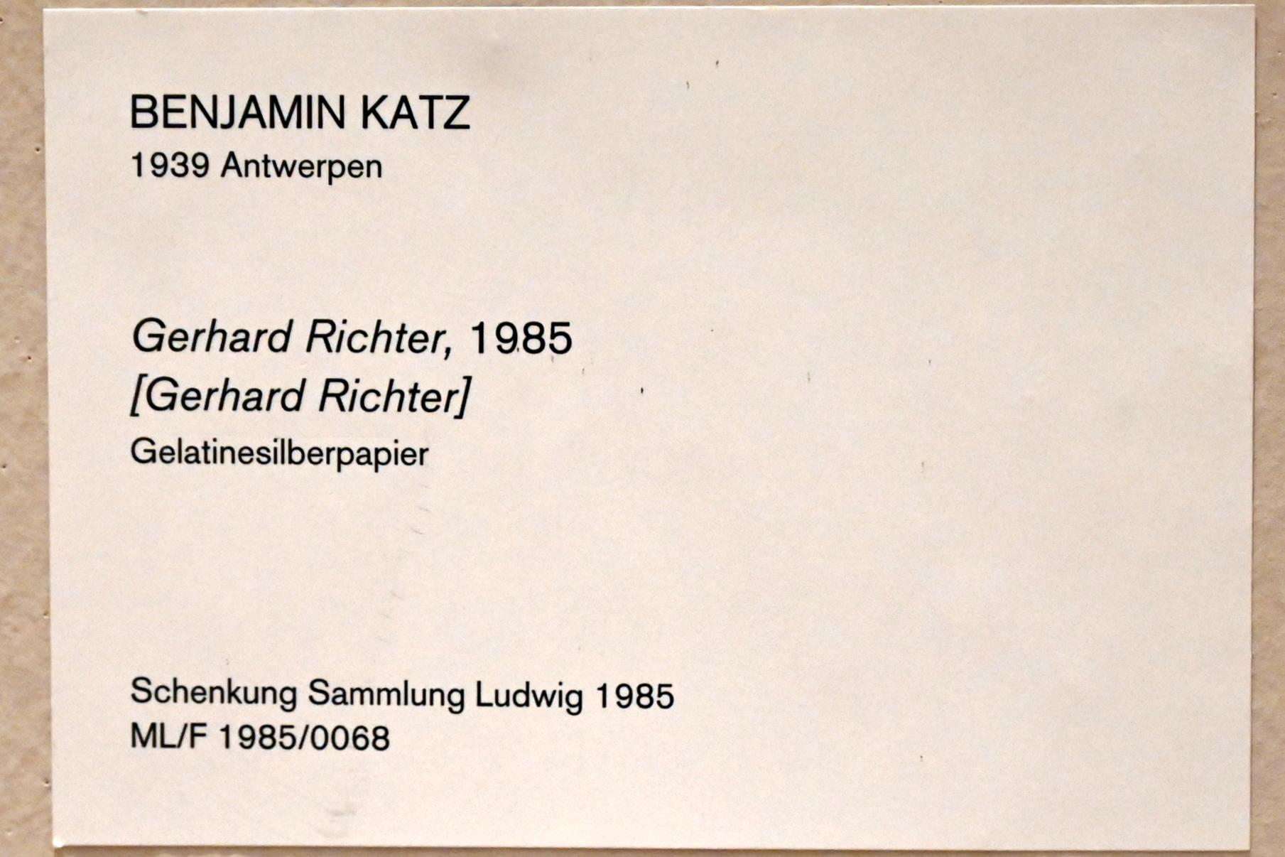 Benjamin Katz (1985–1995), Gerhard Richter, Köln, Museum Ludwig, 01.39, 1985, Bild 2/2
