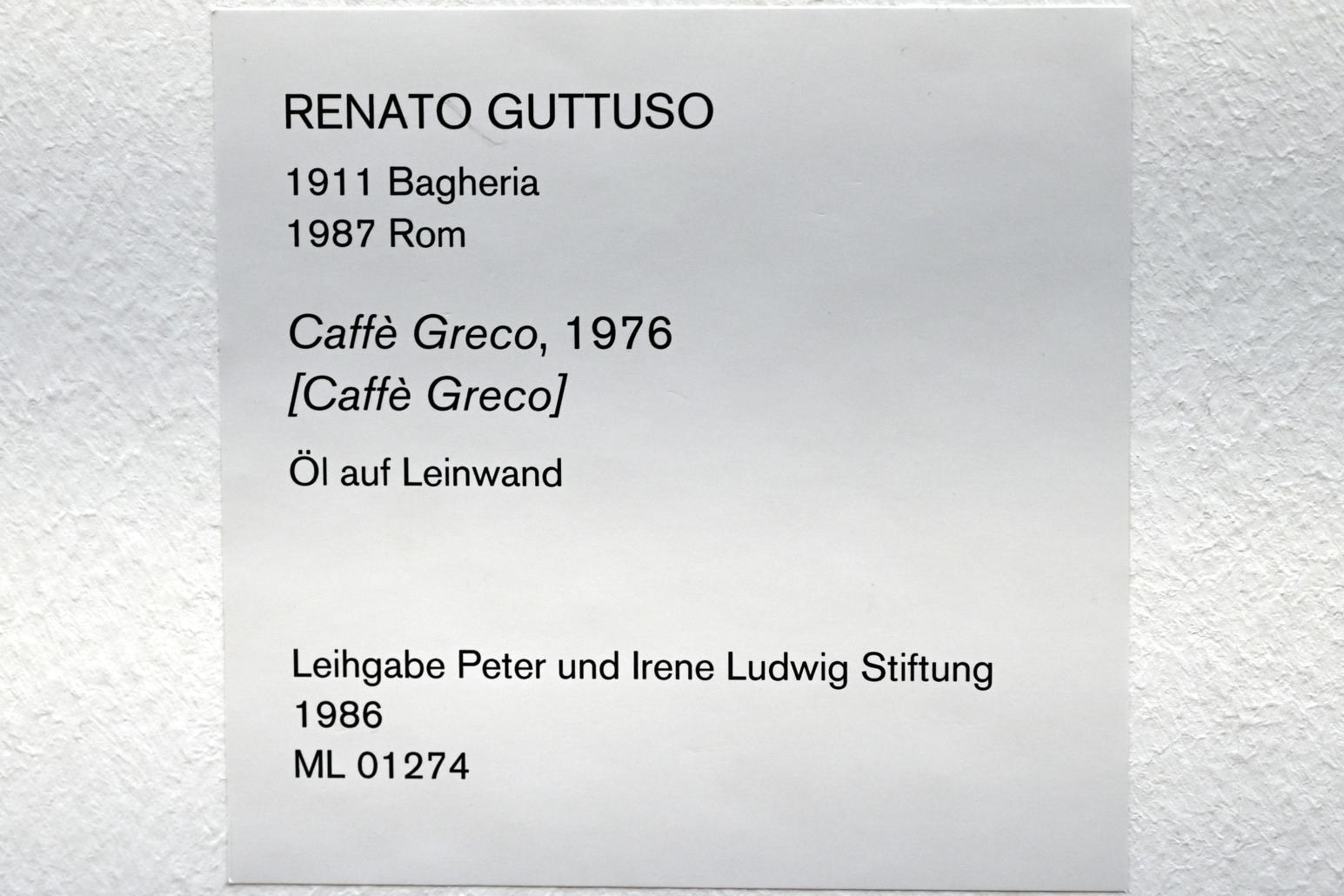 Renato Guttuso (1938–1976), Caffè Greco, Köln, Museum Ludwig, 01.37, 1976, Bild 2/2