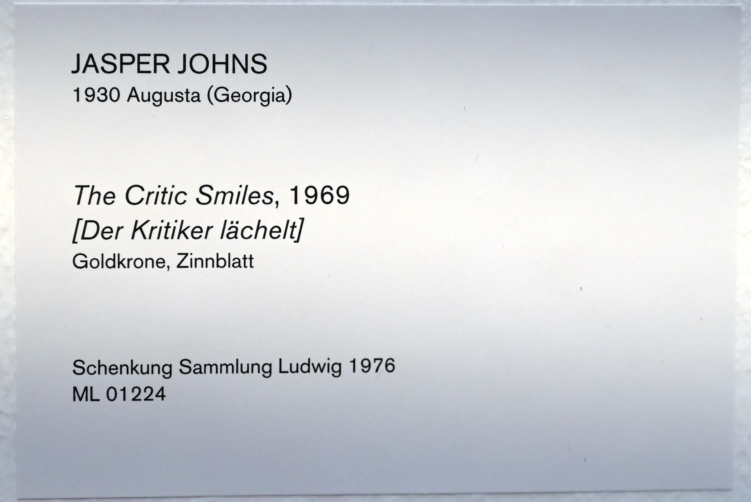 Jasper Johns (1954–1969), Der Kritiker lächelt, Köln, Museum Ludwig, 01.14, 1969, Bild 2/2