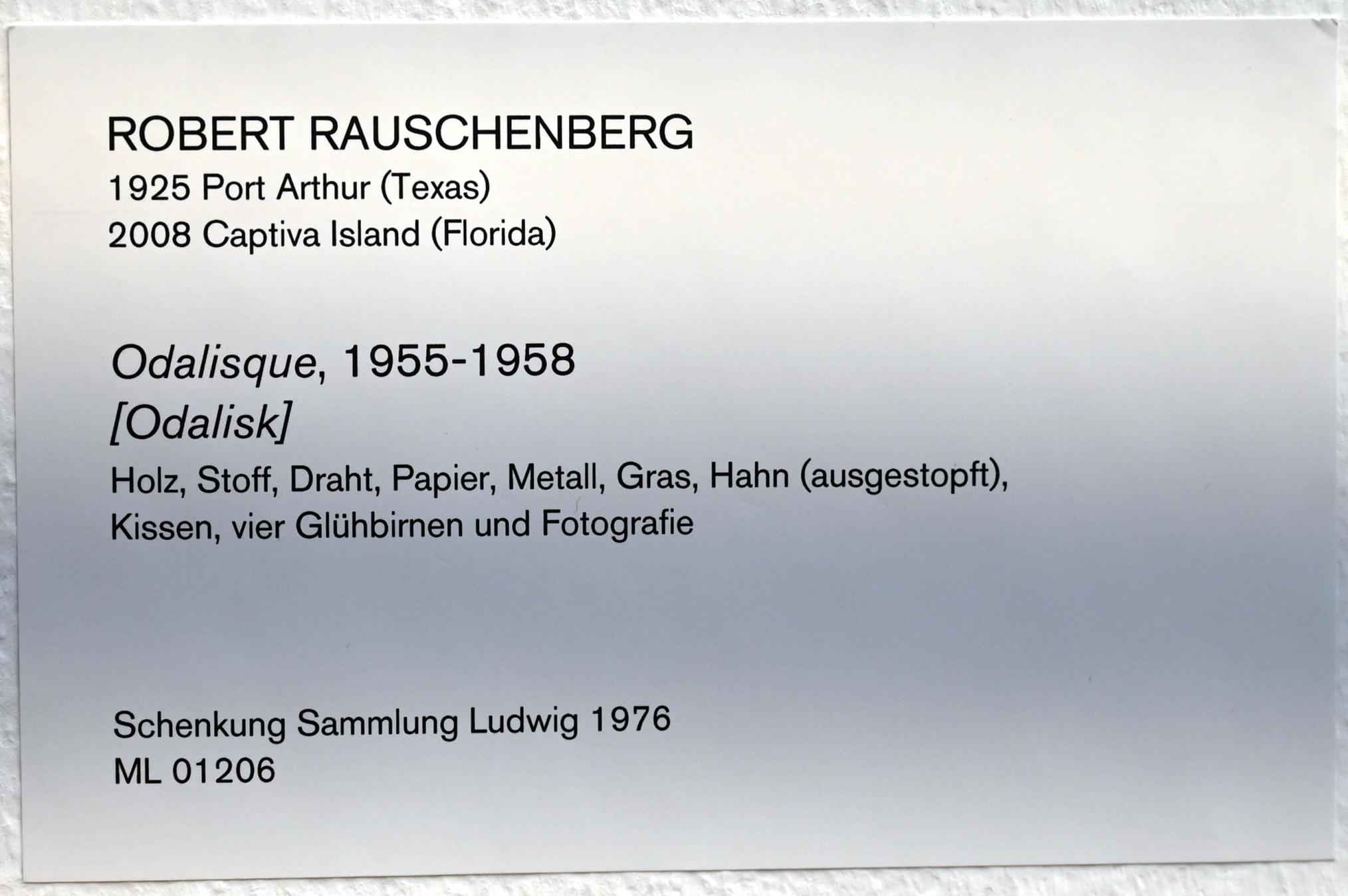 Robert Rauschenberg (1956–1990), Odalisk, Köln, Museum Ludwig, 01.14, 1955–1958, Bild 4/4