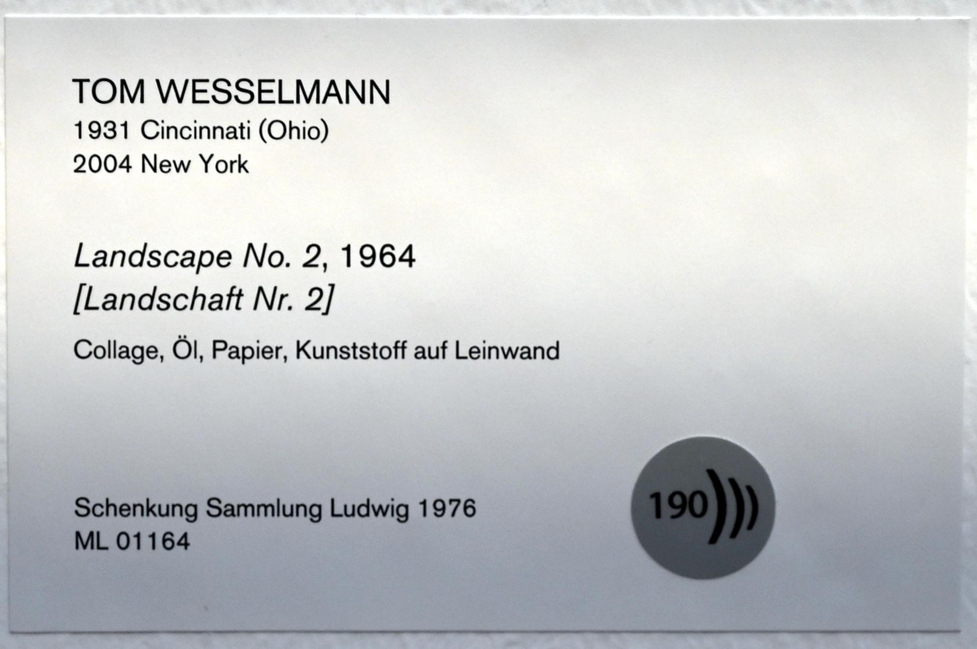 Tom Wesselmann (1964–1971), Landschaft Nr. 2, Köln, Museum Ludwig, 01.13, 1964, Bild 2/2