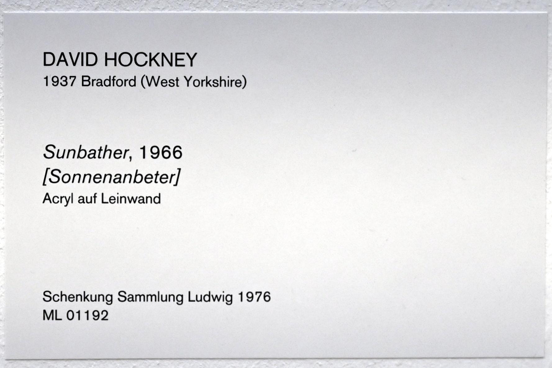 David Hockney (1962–2007), Sonnenanbeter, Köln, Museum Ludwig, 01.10, 1966, Bild 2/2