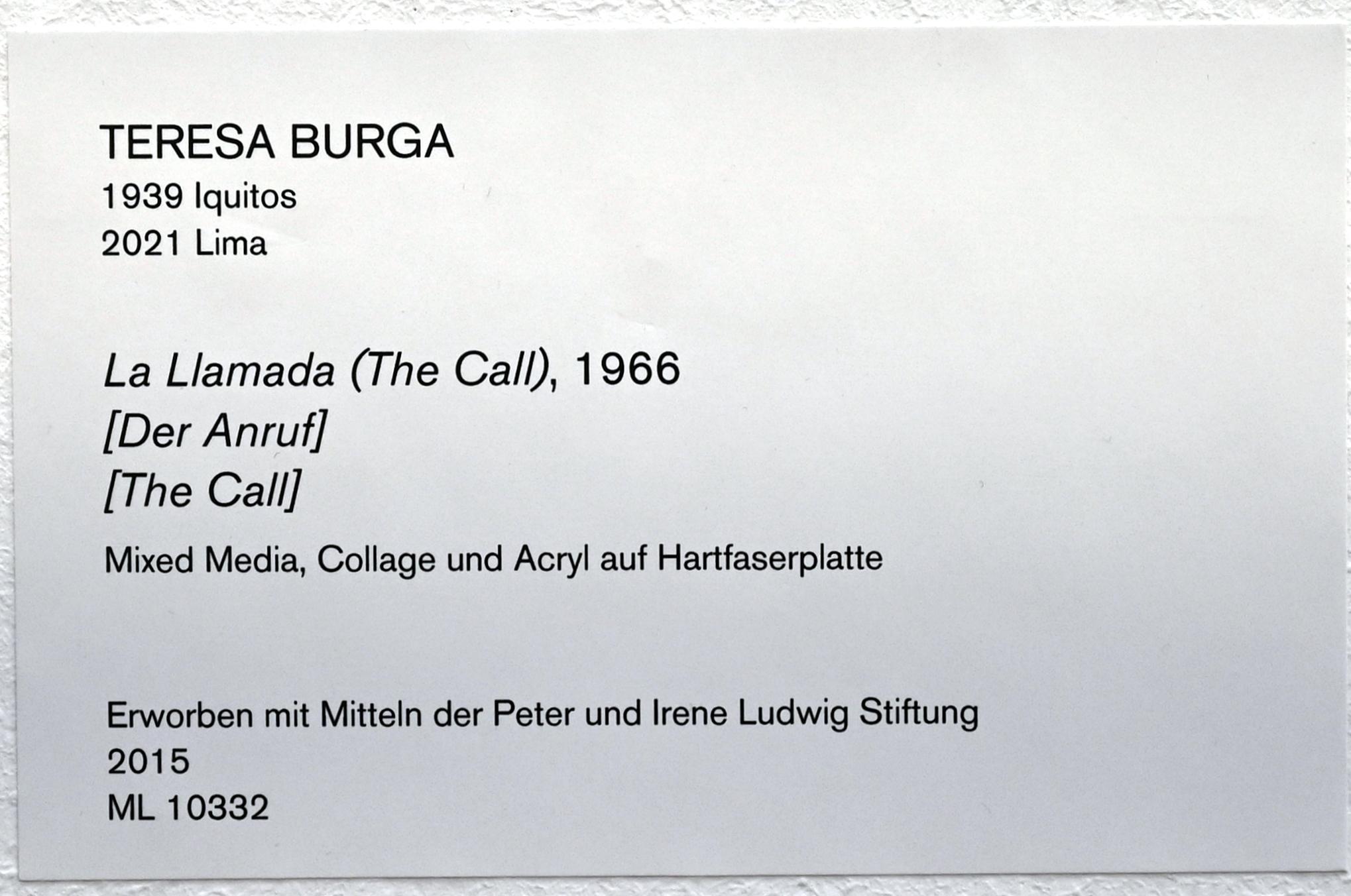 Teresa Burga (1966), Der Anruf, Köln, Museum Ludwig, 01.10, 1966, Bild 2/2