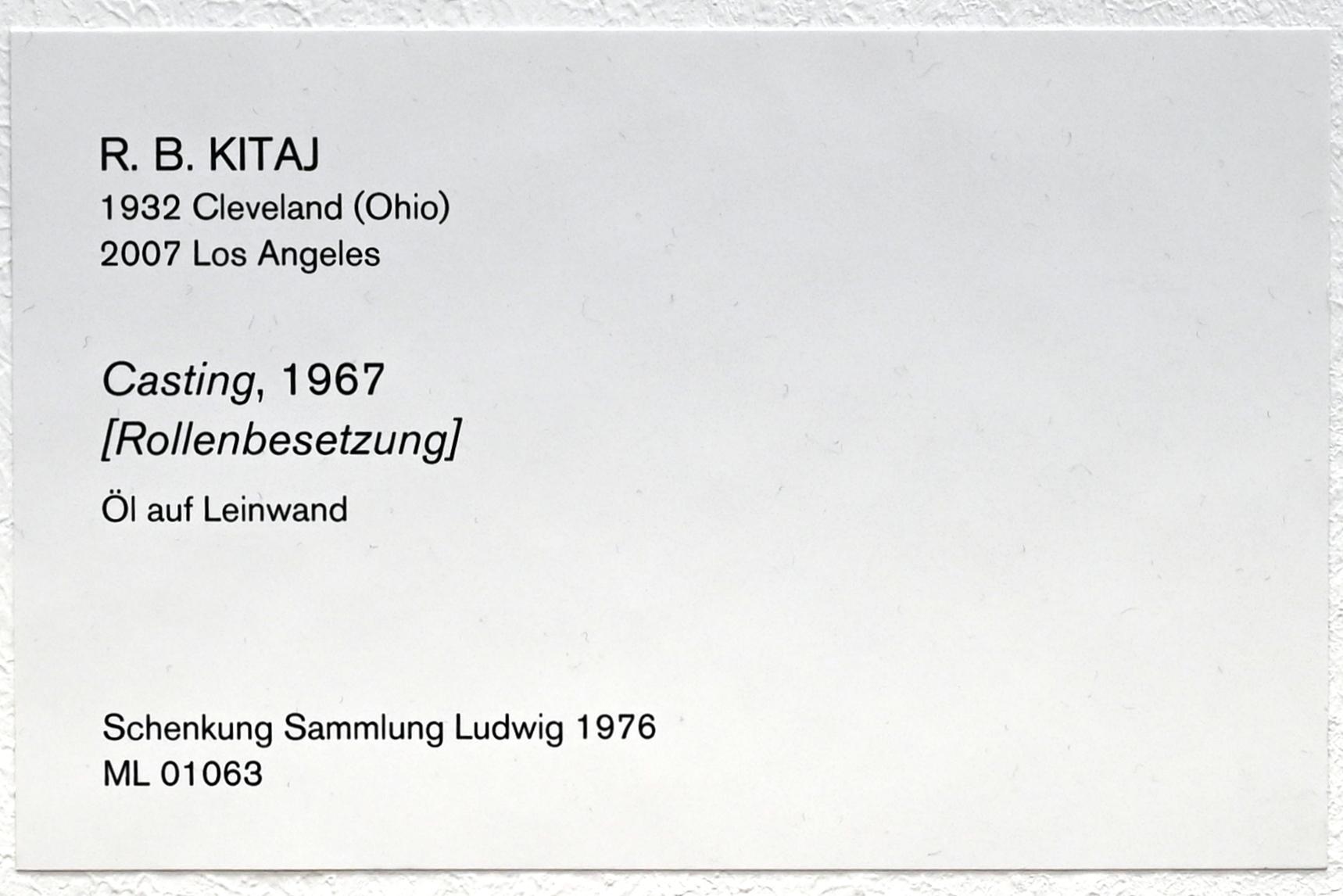 Ronald B. Kitaj (1962–1977), Rollenbesetzung, Köln, Museum Ludwig, 01.10, 1967, Bild 2/2