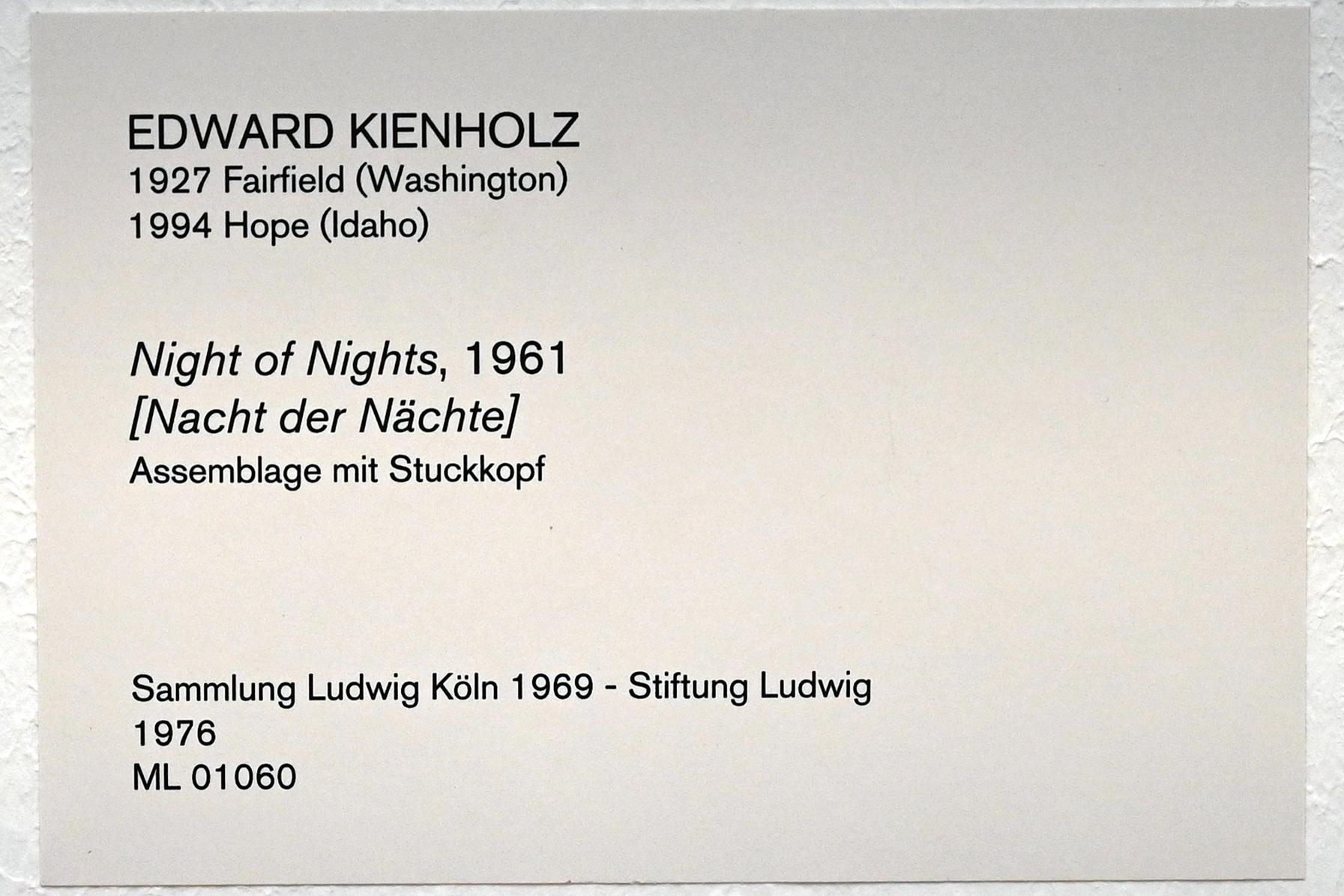 Edward Kienholz (1961–1973), Nacht der Nächte, Köln, Museum Ludwig, 01.05, 1961, Bild 2/2