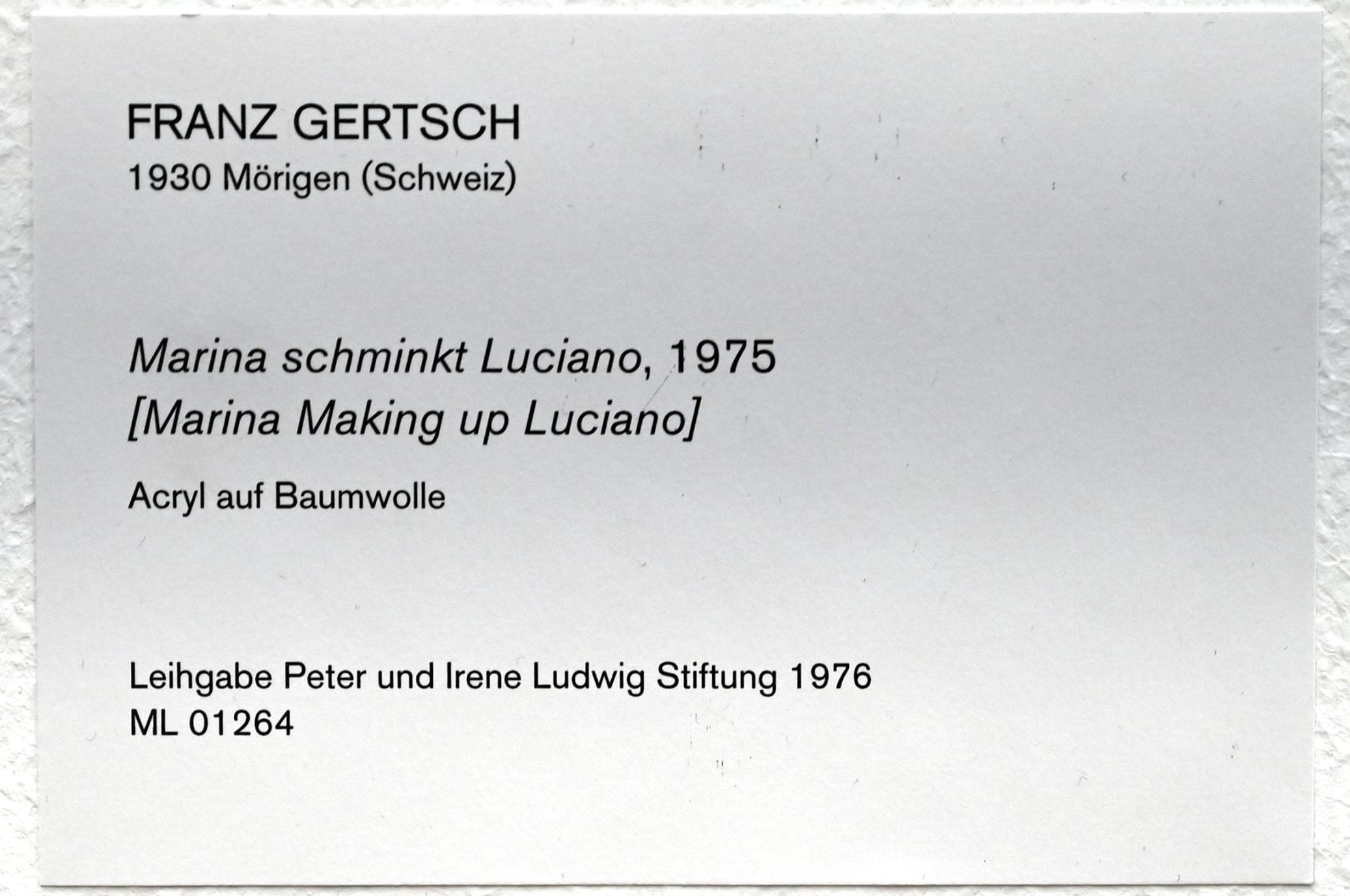 Franz Gertsch (1971–1979), Marina schminkt Luciano, Köln, Museum Ludwig, 01.02, 1975, Bild 3/3