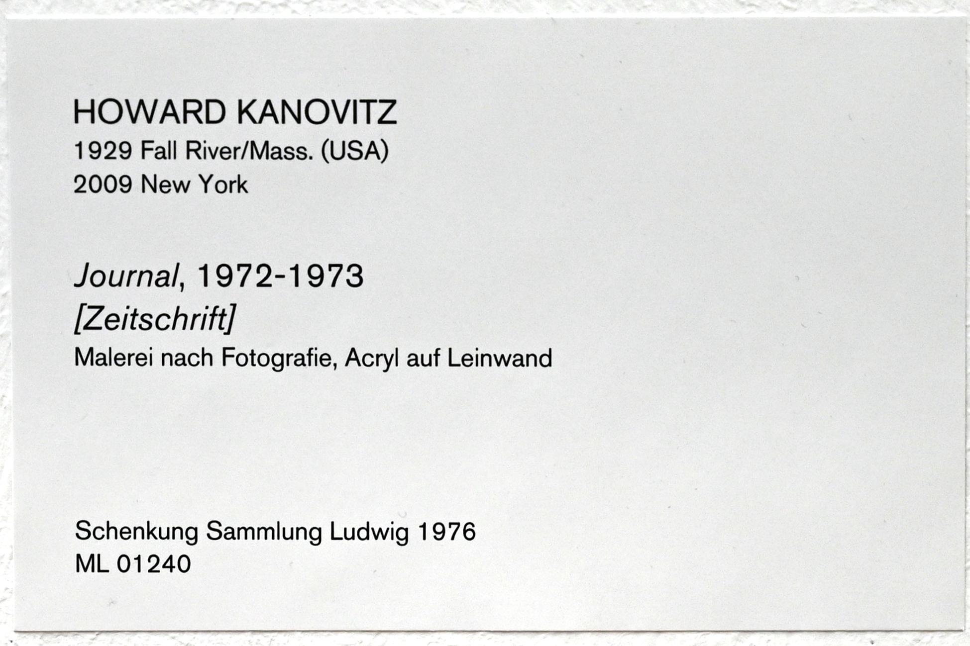 Howard Kanovitz (1967–1973), Zeitschrift, Köln, Museum Ludwig, 01.02, 1972–1973, Bild 2/2
