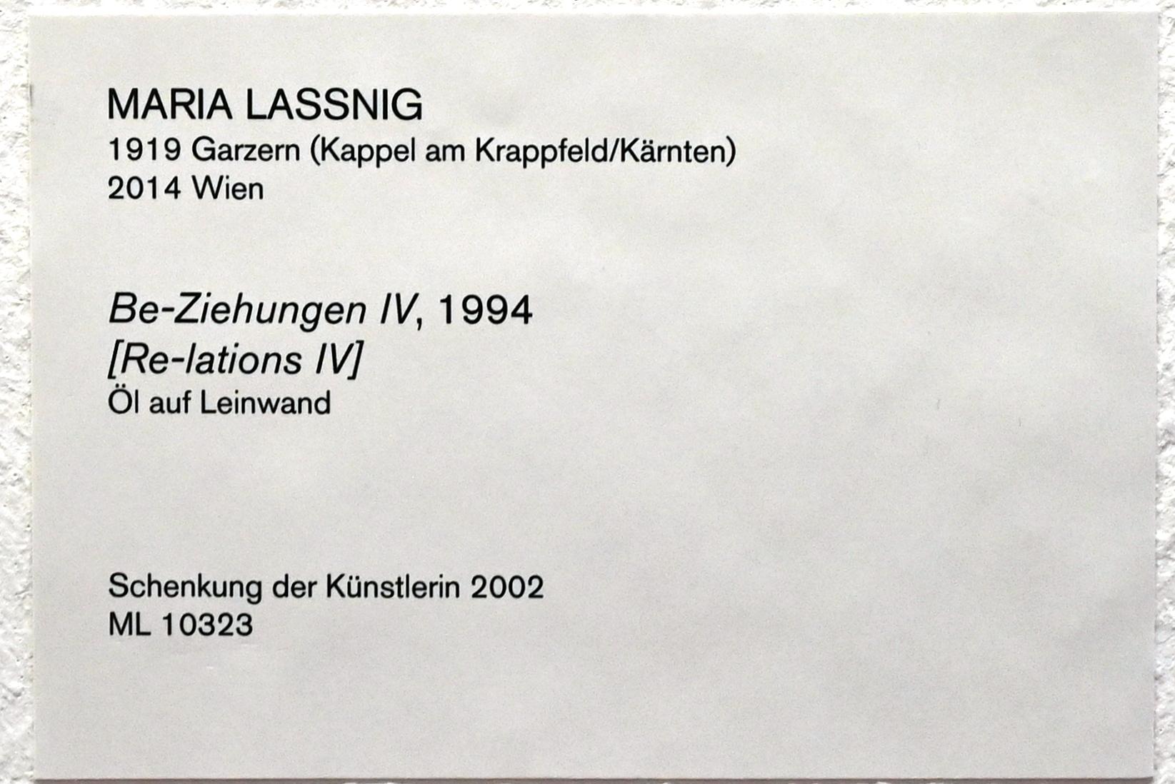 Maria Lassnig (1945–2011), Be-Ziehungen IV, Köln, Museum Ludwig, E0.35, 1994, Bild 2/2