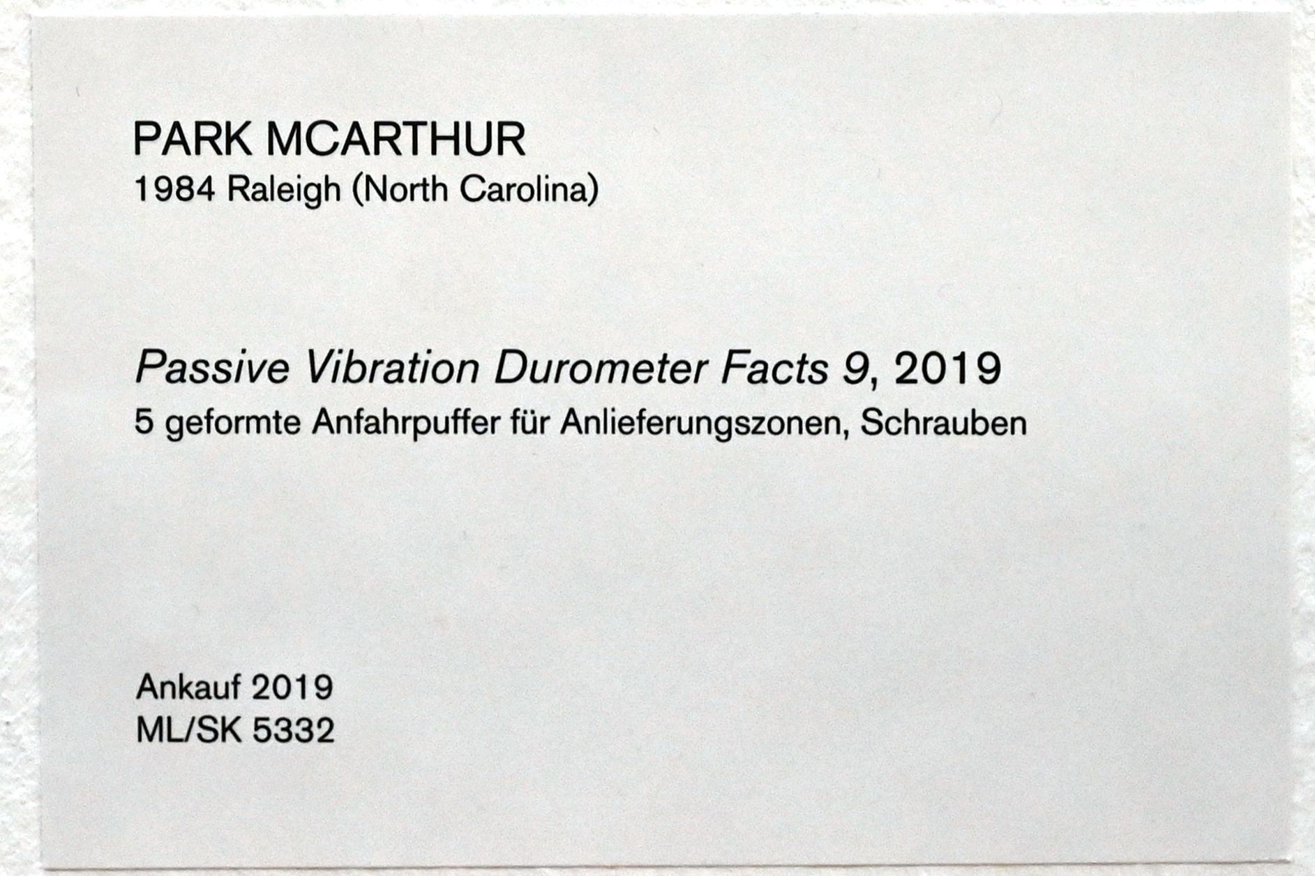 Park McArthur (2019), Passive Vibration Durometer Facts 9, Köln, Museum Ludwig, E0.35, 2019, Bild 3/3