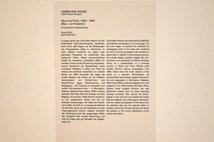 Carrie Mae Weems (1992), Blau- und Rosatöne, Köln, Museum Ludwig, E0.40, 1992–1993, Bild 2/2