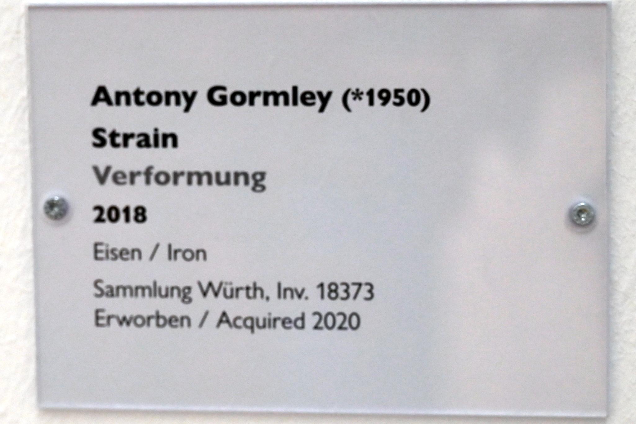 Antony Gormley (1992–2018), Verformung, Schwäbisch Hall, Kunsthalle Würth, Ausstellung "Sport, Spaß und Spiel" vom 13.12.2021 - 26.02.2023, Obergeschoß, 2018, Bild 3/3