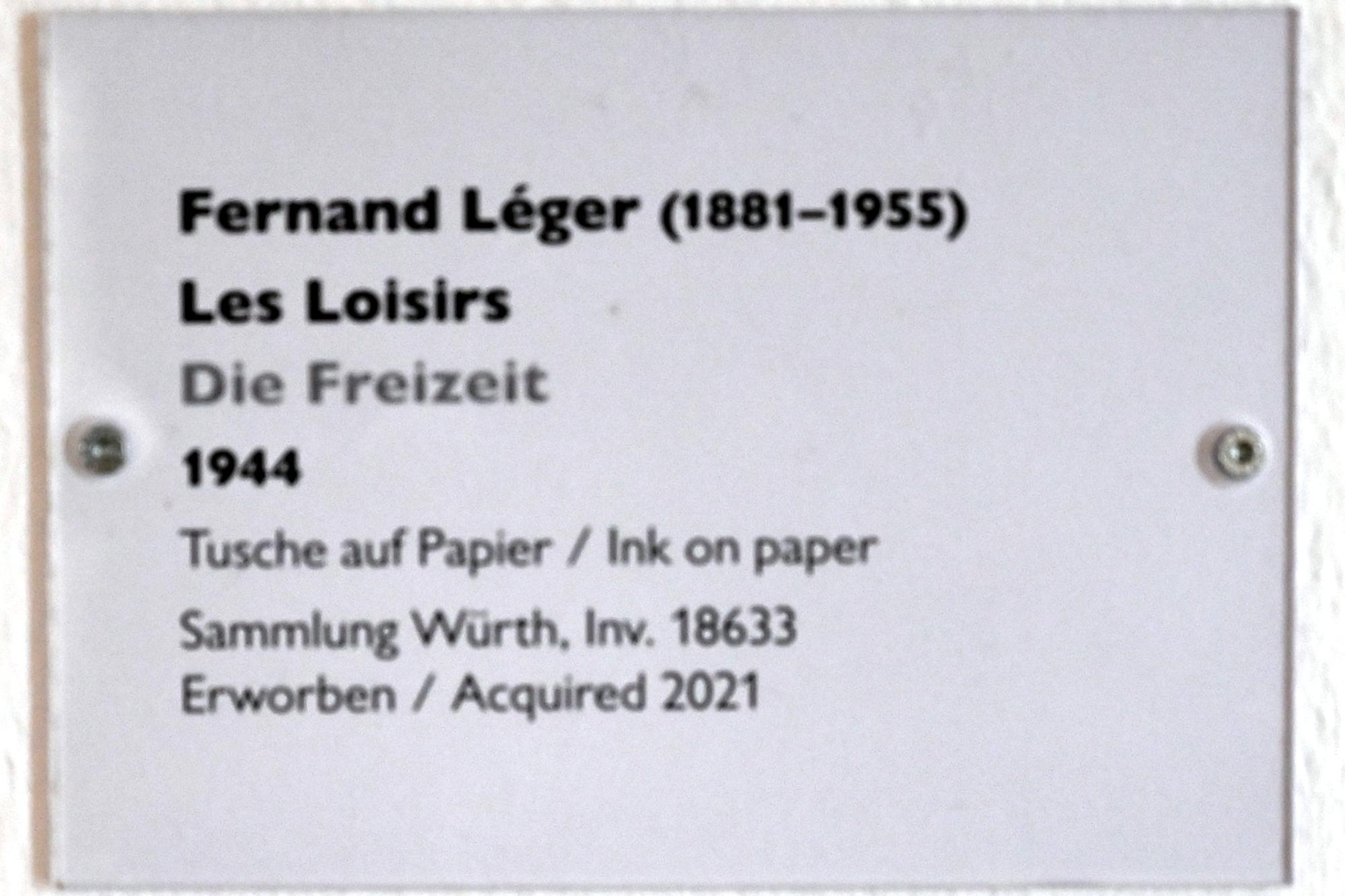 Fernand Léger (1912–1954), Die Freizeit, Schwäbisch Hall, Kunsthalle Würth, Ausstellung "Sport, Spaß und Spiel" vom 13.12.2021 - 26.02.2023, Obergeschoß, 1944, Bild 2/2