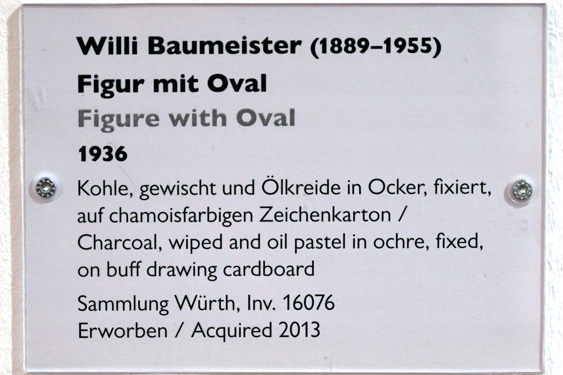 Willi Baumeister (1913–1955), Figur mit Oval, Schwäbisch Hall, Kunsthalle Würth, Ausstellung "Sport, Spaß und Spiel" vom 13.12.2021 - 26.02.2023, Obergeschoß, 1936, Bild 2/2