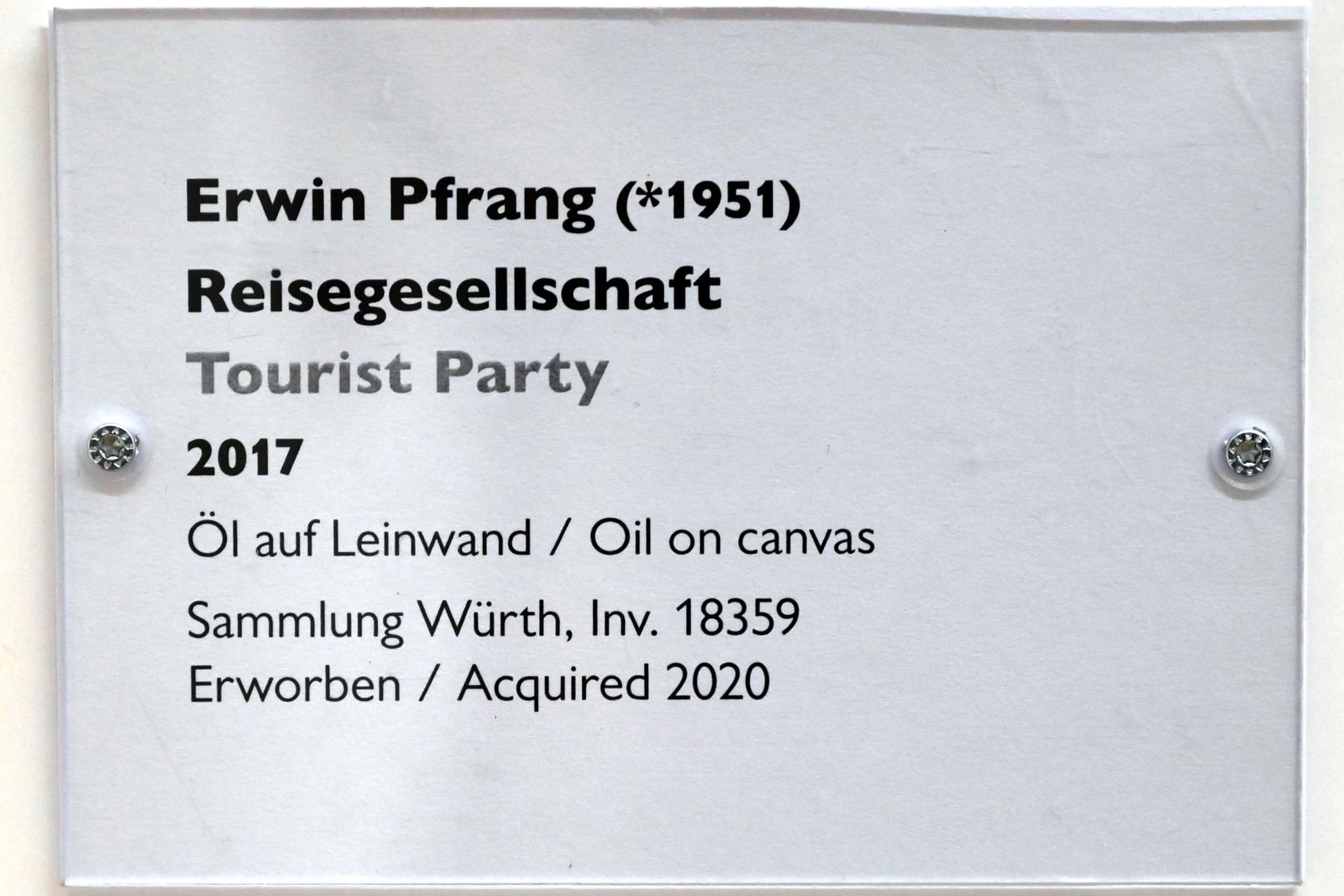 Erwin Pfrang (2014–2017), Reisegesellschaft, Schwäbisch Hall, Kunsthalle Würth, Ausstellung "Sport, Spaß und Spiel" vom 13.12.2021 - 26.02.2023, Obergeschoß, 2017, Bild 3/3
