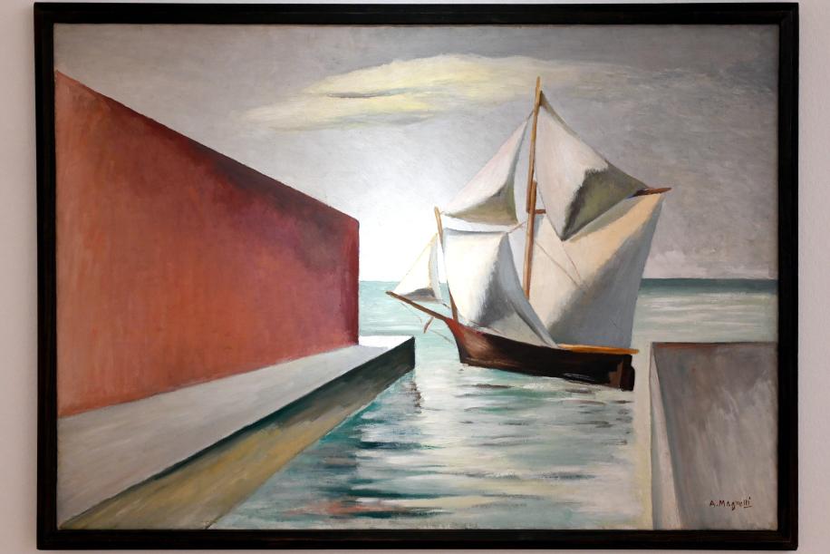 Alberto Magnelli (1928–1956), Das Segelschiff an der Mole, Schwäbisch Hall, Kunsthalle Würth, Ausstellung "Sport, Spaß und Spiel" vom 13.12.2021 - 26.02.2023, Obergeschoß, 1928