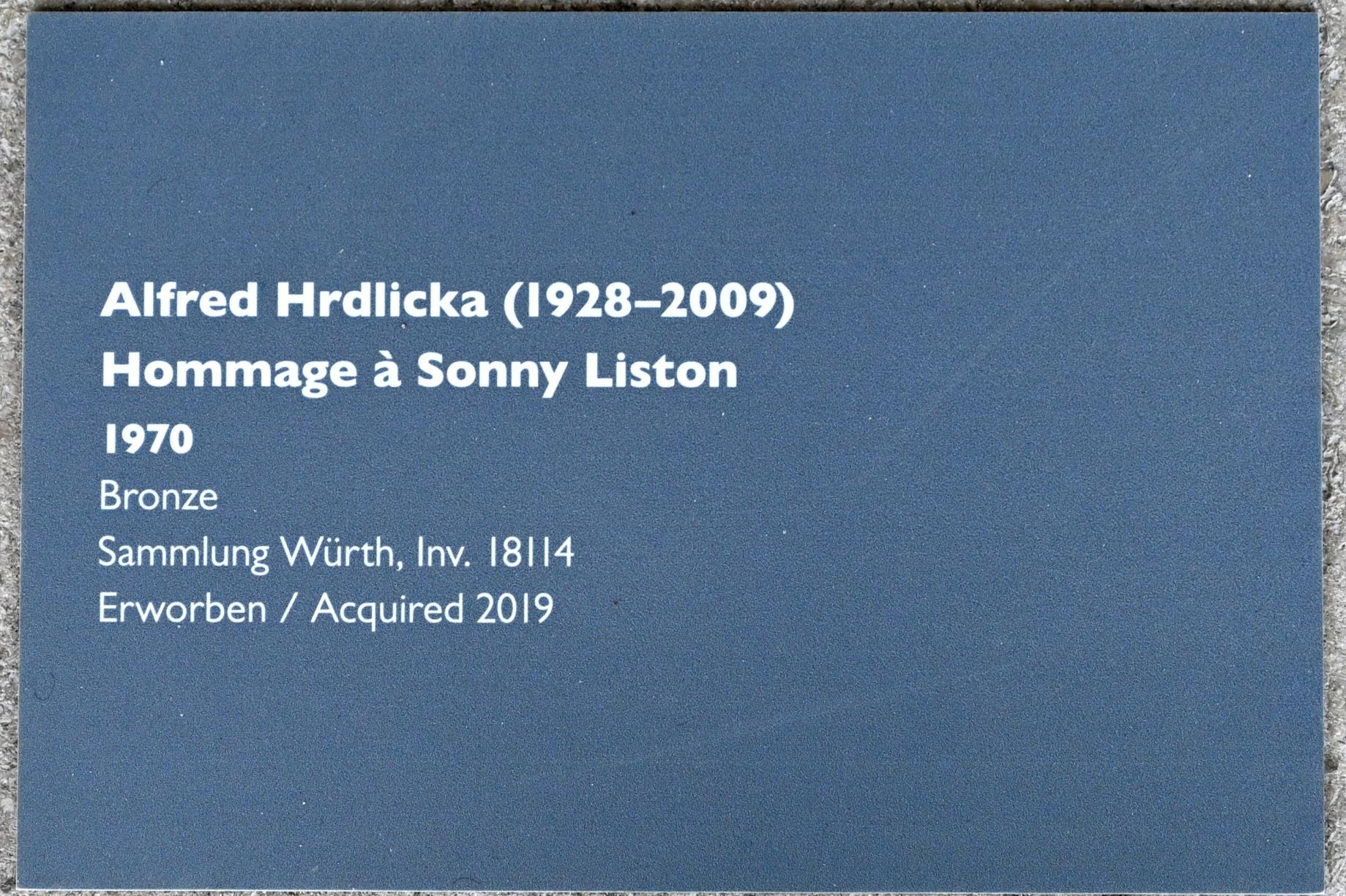 Alfred Hrdlicka (1957–1994), Hommage à Sonny Liston, Schwäbisch Hall, Kunsthalle Würth, Ausstellung "Sport, Spaß und Spiel" vom 13.12.2021 - 26.02.2023, Untergeschoß, 1970, Bild 4/4