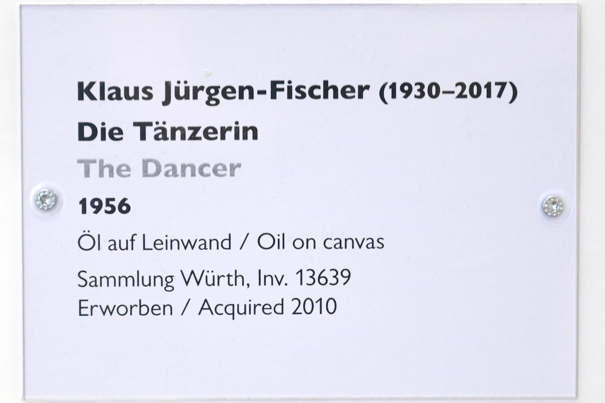 Klaus Jürgen-Fischer (1956), Die Tänzerin, Schwäbisch Hall, Kunsthalle Würth, Ausstellung "Sport, Spaß und Spiel" vom 13.12.2021 - 26.02.2023, Untergeschoß, 1956, Bild 2/2