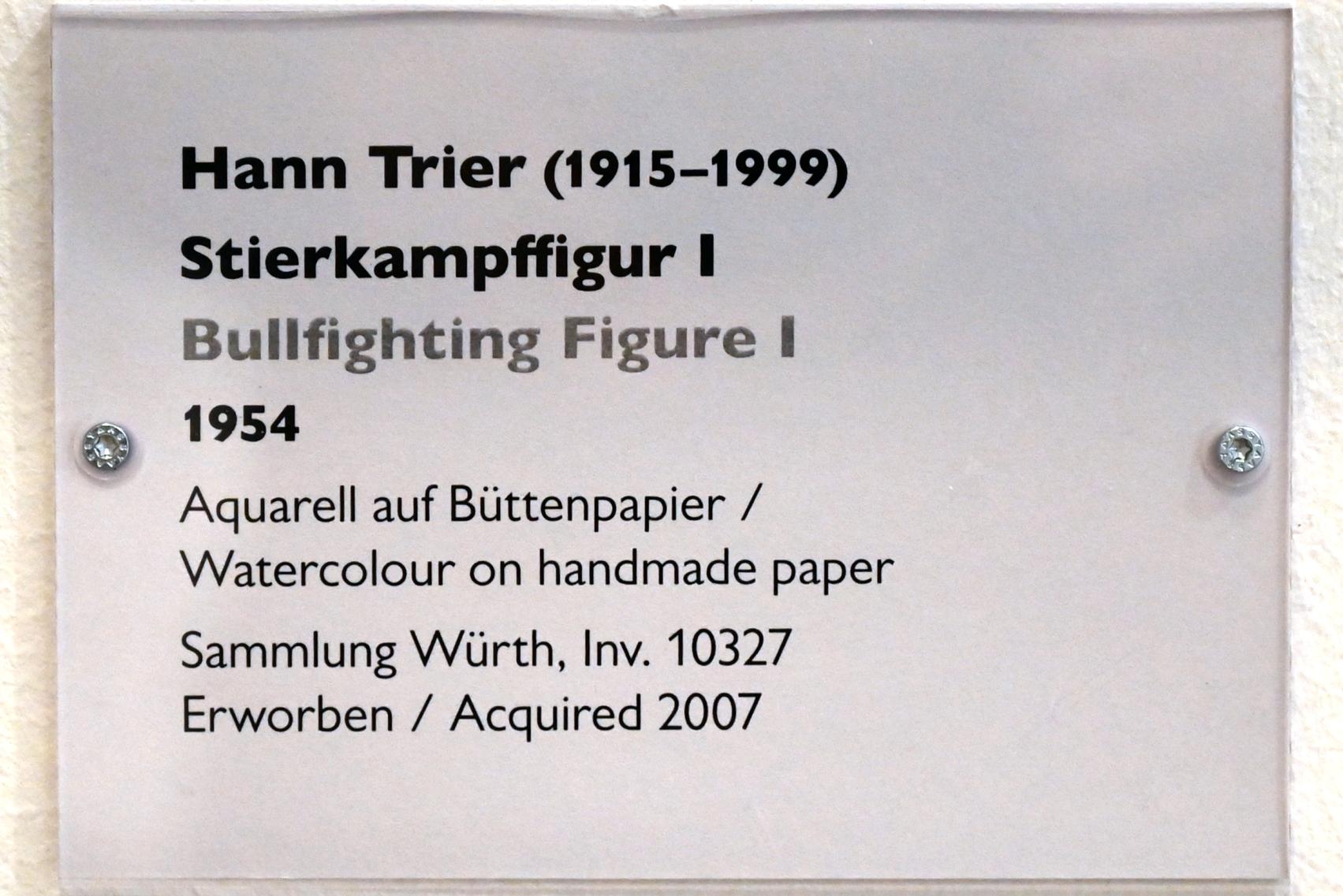 Hann Trier (1954), Stierkampffigur I, Schwäbisch Hall, Kunsthalle Würth, Ausstellung "Sport, Spaß und Spiel" vom 13.12.2021 - 26.02.2023, Untergeschoß, 1954, Bild 2/2