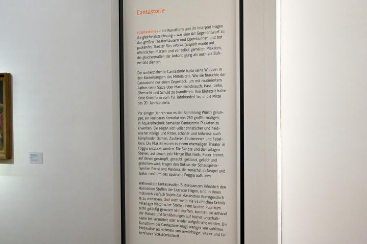 Cantastorie - Plakat zu "Storie di Napoli", Schwäbisch Hall, Kunsthalle Würth, Ausstellung "Sport, Spaß und Spiel" vom 13.12.2021 - 26.02.2023, Untergeschoß, 1900–1948, Bild 3/3