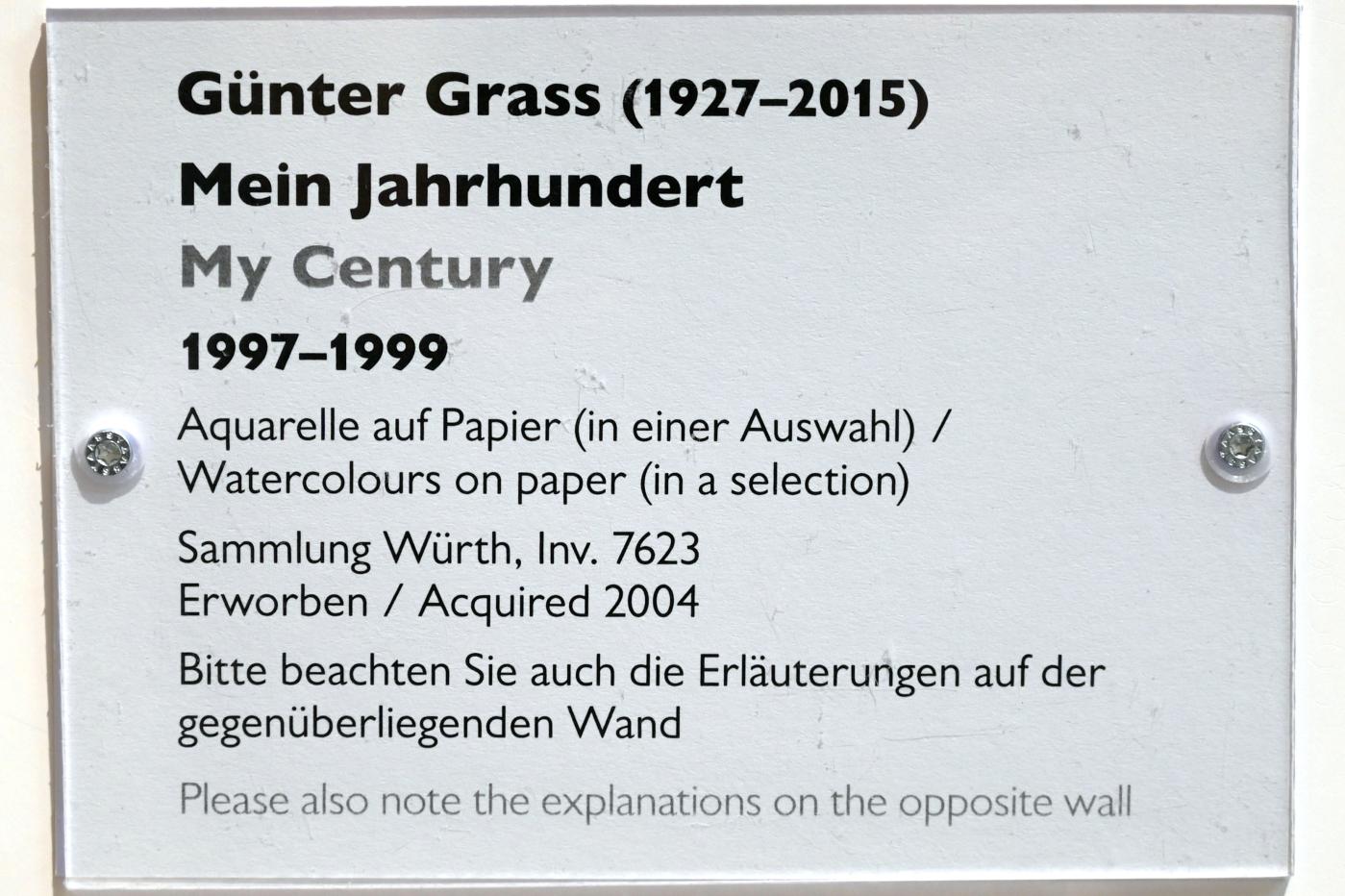 Günter Grass (1979–2006), Mein Jahrhundert, Schwäbisch Hall, Kunsthalle Würth, Ausstellung "Sport, Spaß und Spiel" vom 13.12.2021 - 26.02.2023, Untergeschoß, 1997–1999, Bild 15/18