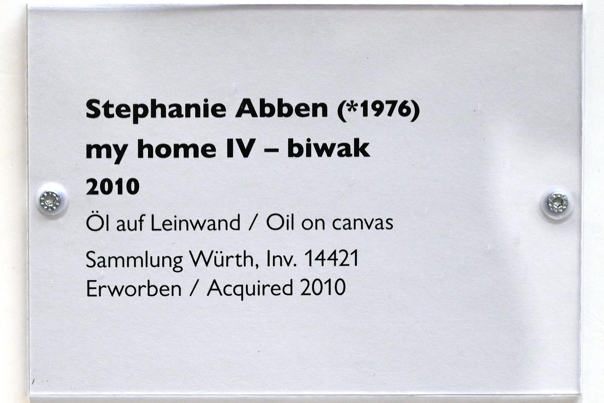Stephanie Abben (2010), my home IV - biwak, Schwäbisch Hall, Kunsthalle Würth, Ausstellung "Sport, Spaß und Spiel" vom 13.12.2021 - 26.02.2023, Untergeschoß, 2010, Bild 2/2