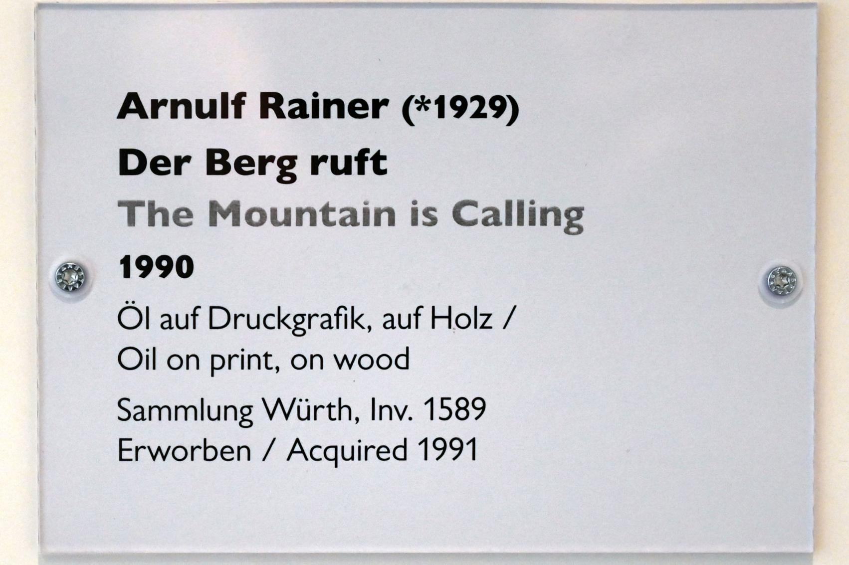 Arnulf Rainer (1956–1991), Der Berg ruft, Schwäbisch Hall, Kunsthalle Würth, Ausstellung "Sport, Spaß und Spiel" vom 13.12.2021 - 26.02.2023, Untergeschoß, 1990, Bild 2/2