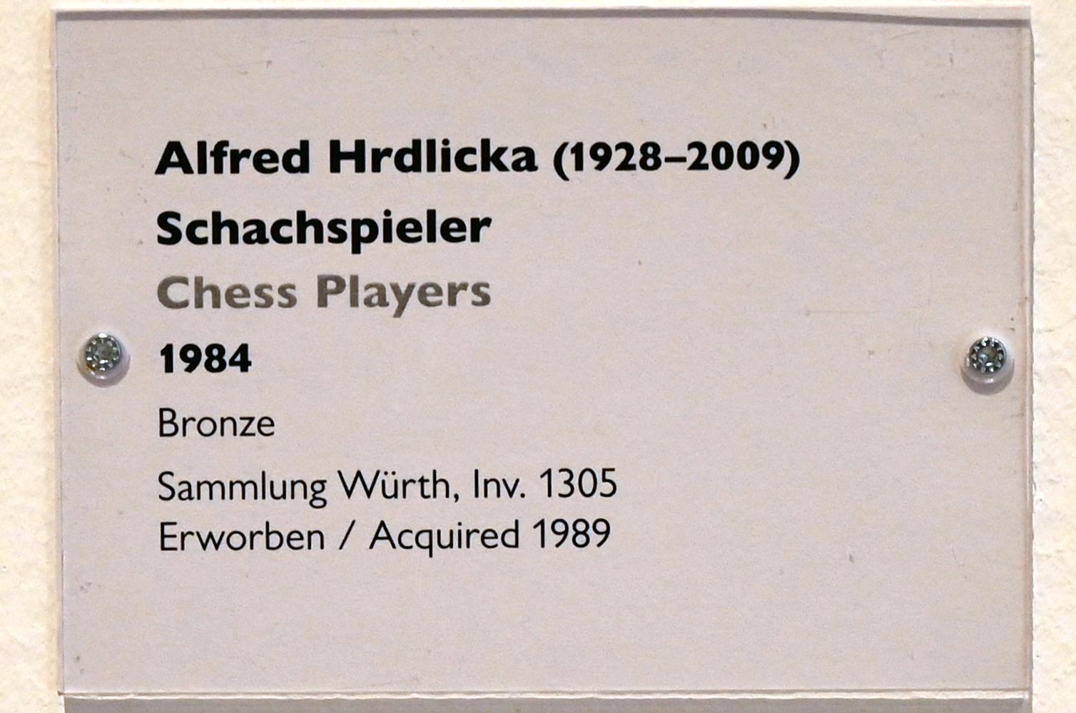 Alfred Hrdlicka (1957–1994), Schachspieler, Schwäbisch Hall, Kunsthalle Würth, Ausstellung "Sport, Spaß und Spiel" vom 13.12.2021 - 26.02.2023, Untergeschoß, 1984, Bild 2/2