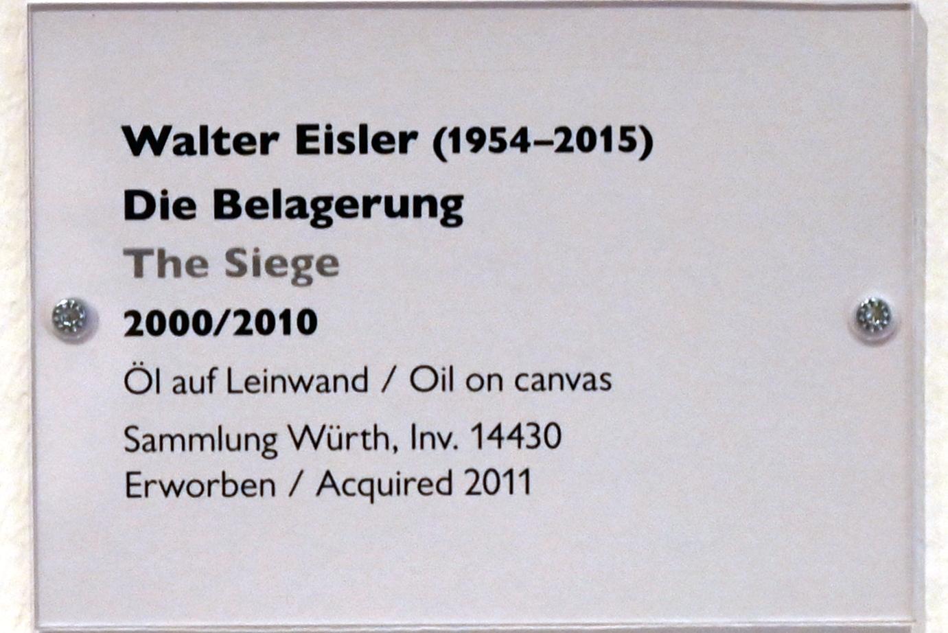 Walter Eisler (2005–2006), Die Belagerung, Schwäbisch Hall, Kunsthalle Würth, Ausstellung "Sport, Spaß und Spiel" vom 13.12.2021 - 26.02.2023, Untergeschoß, 2000–2010, Bild 2/2
