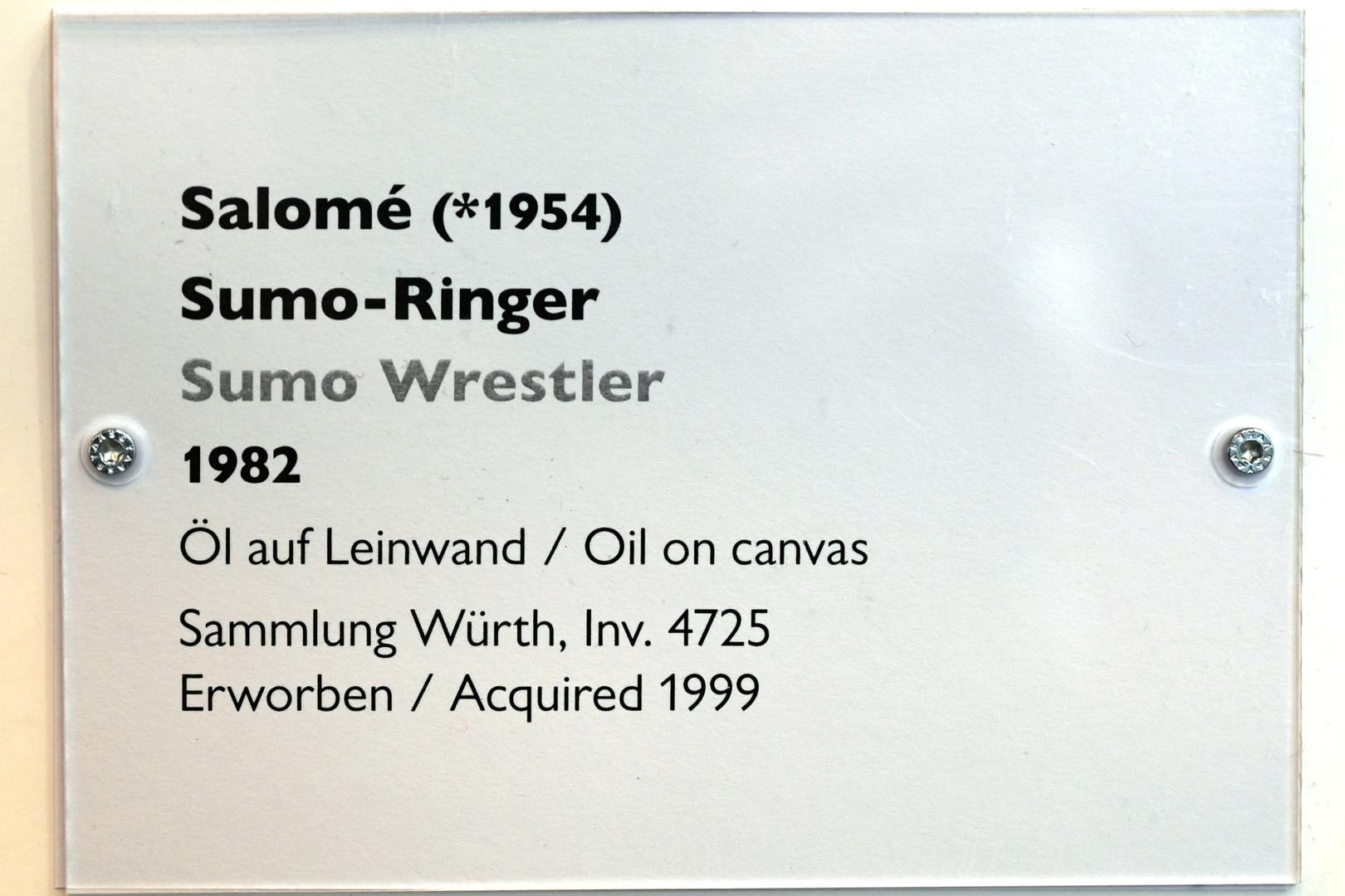 Wolfgang Ludwig Cihlarz (Salomé) (1982), Sumo-Ringer, Schwäbisch Hall, Kunsthalle Würth, Ausstellung "Sport, Spaß und Spiel" vom 13.12.2021 - 26.02.2023, Obergeschoß, 1982, Bild 2/2