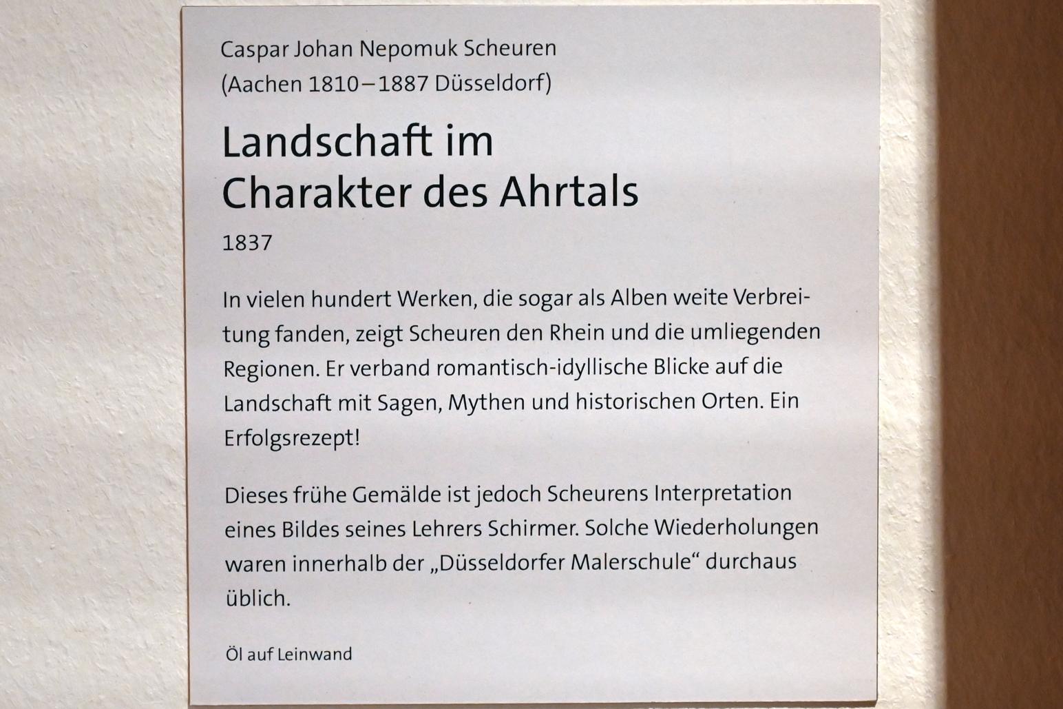 Caspar Scheuren (1837–1846), Landschaft im Charakter des Ahrtales, Bonn, Rheinisches Landesmuseum, 1837, Bild 2/2