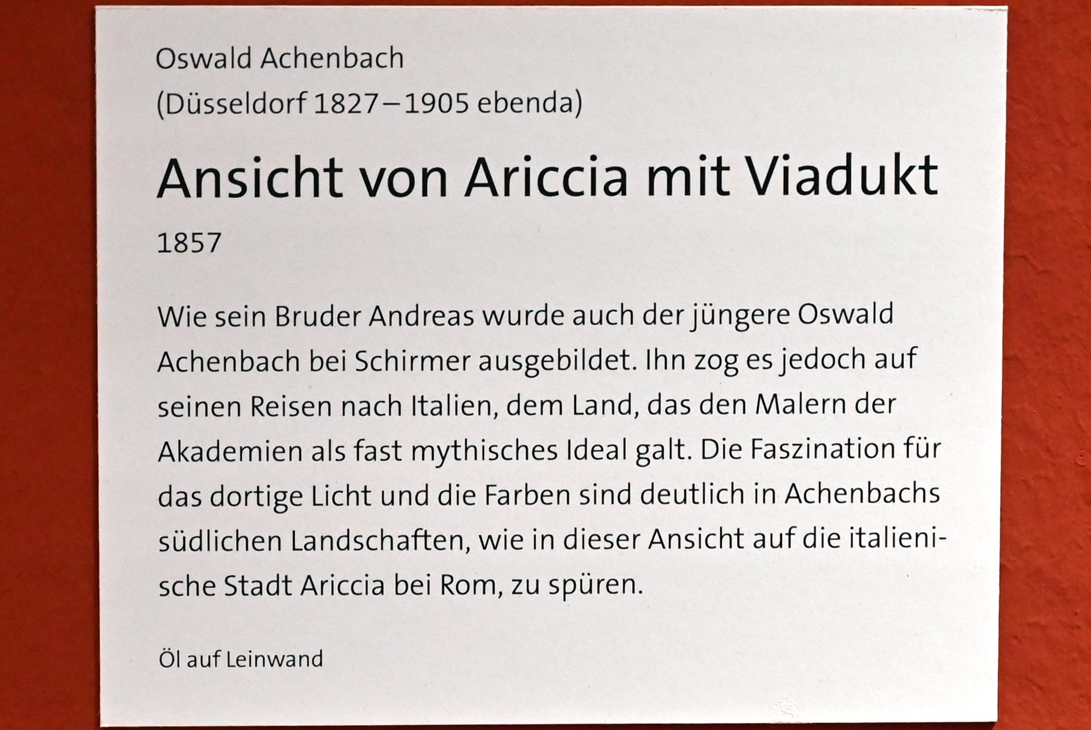 Oswald Achenbach (1845–1878), Ansicht von Arricia mit Viadukt, Bonn, Rheinisches Landesmuseum, 1857, Bild 2/2