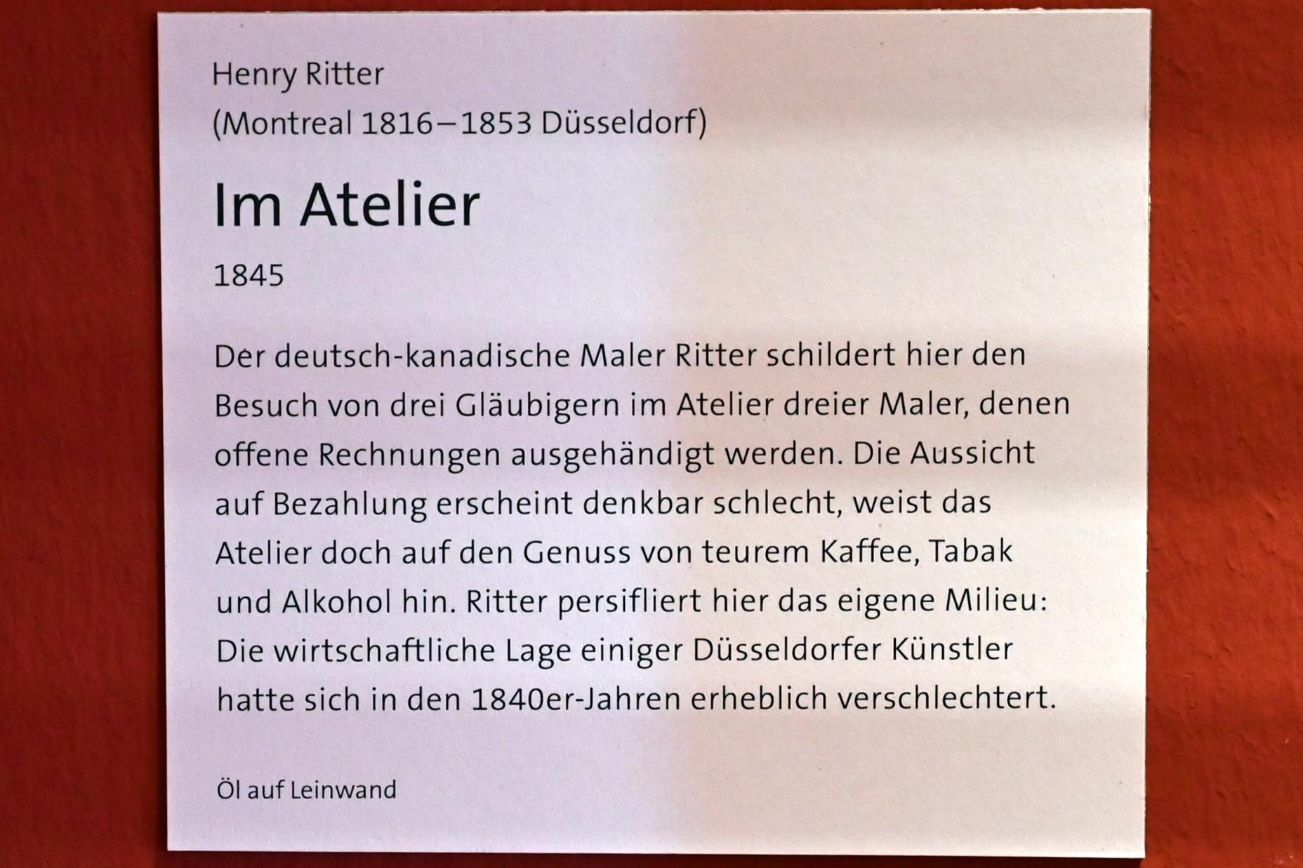 Henry Ritter (1845), Im Atelier, Bonn, Rheinisches Landesmuseum, 1845, Bild 2/2