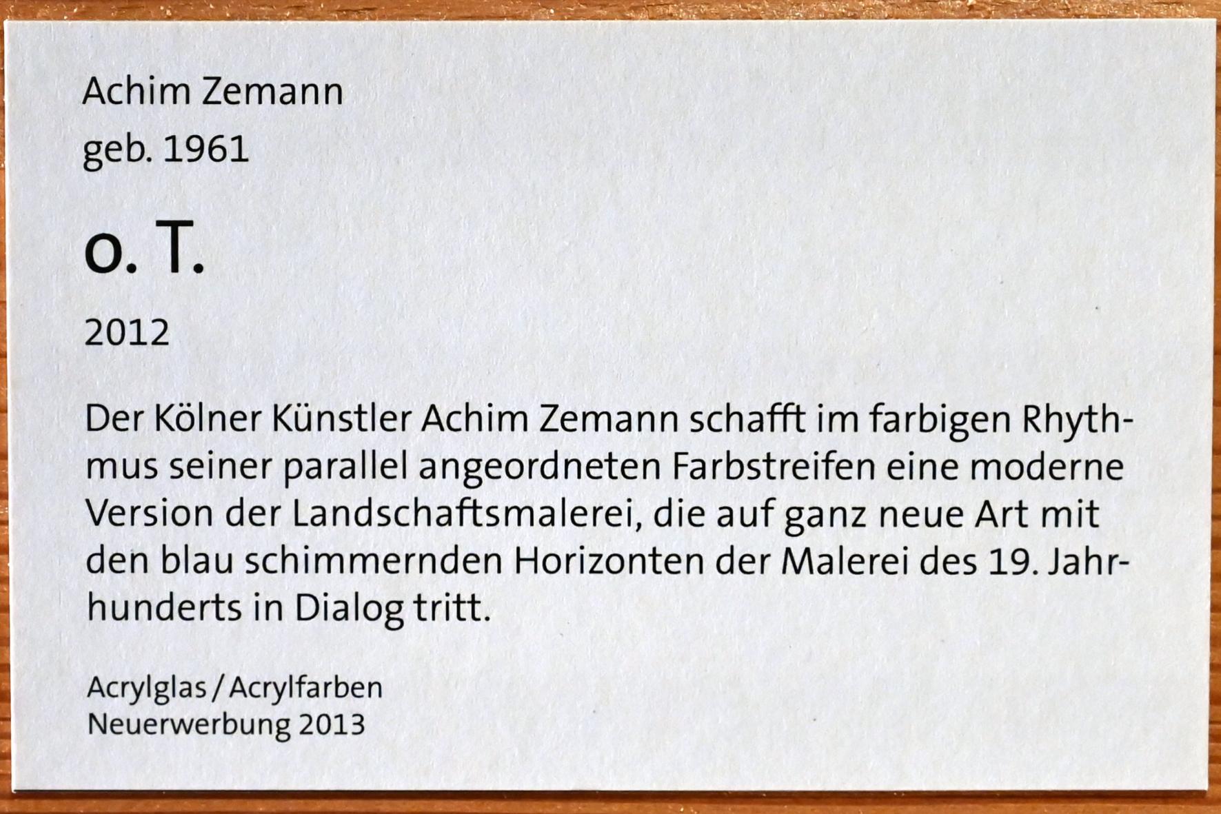 Achim Zeman (2012), o. T., Bonn, Rheinisches Landesmuseum, 2012, Bild 2/2