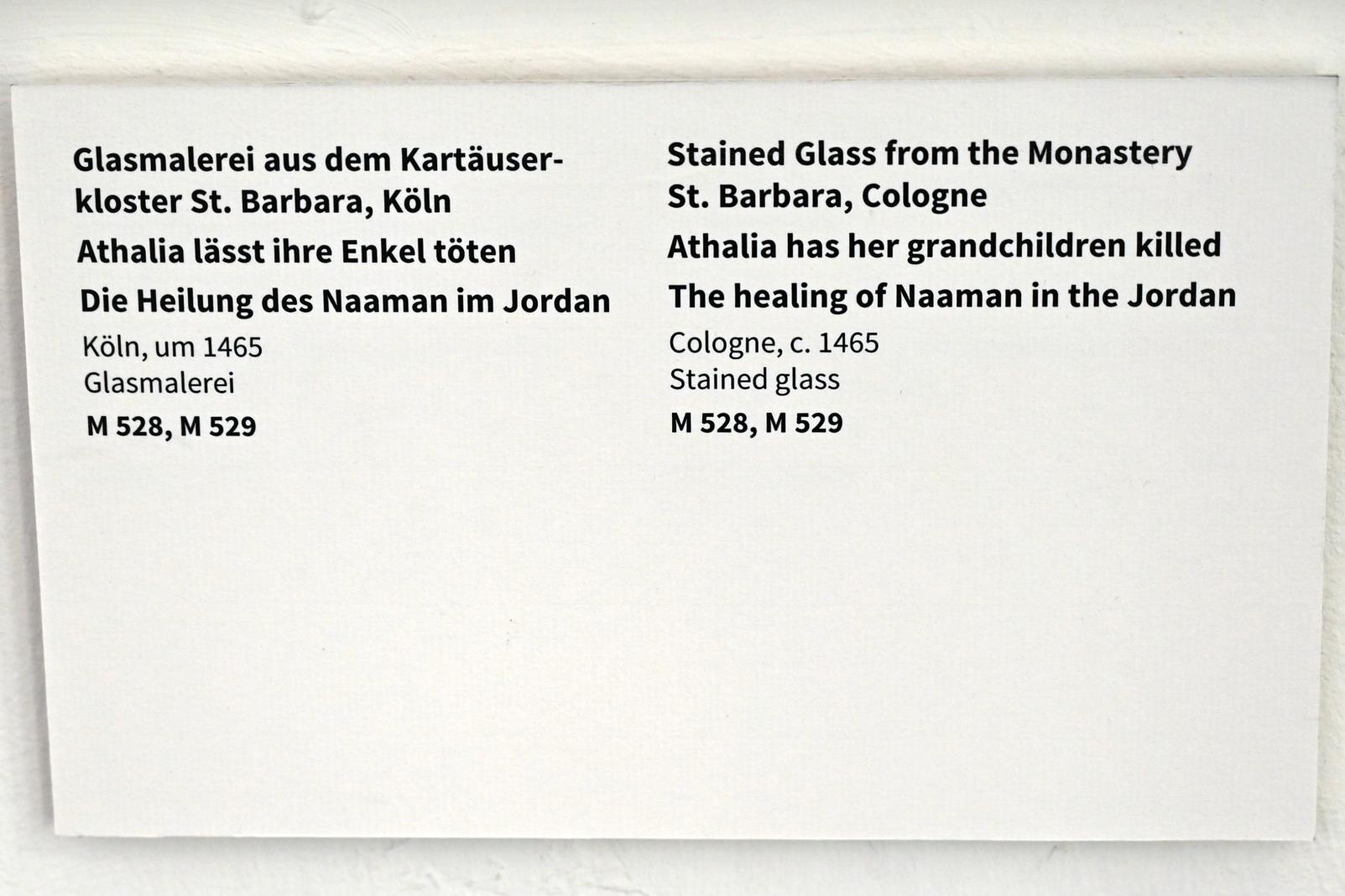 Athalia lässt ihre Enkel töten, Köln, Kölner Kartause St. Barbara, jetzt Köln, Museum Schnütgen, Saal 1, um 1465, Bild 2/2