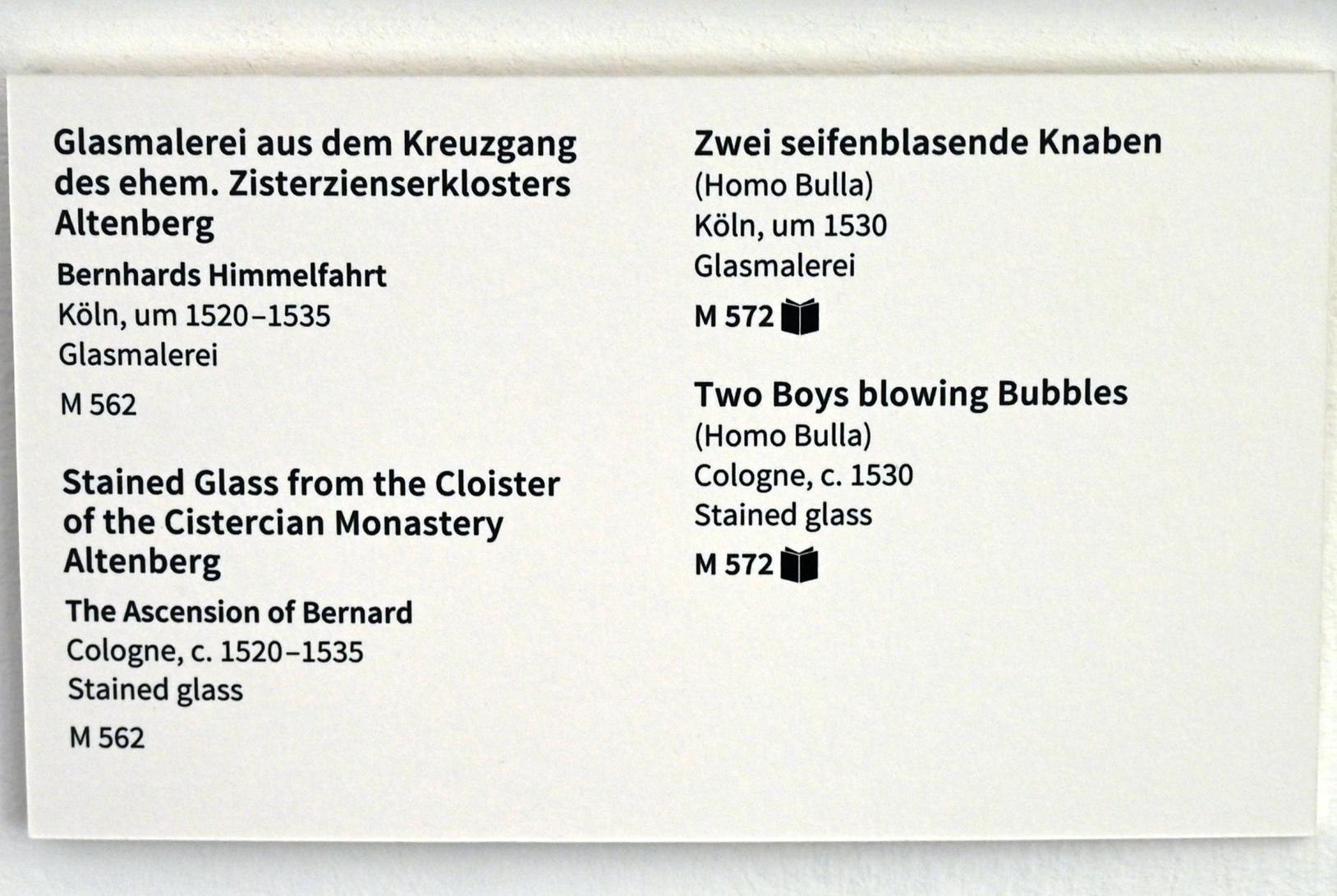 Zwei seifenblasende Knaben (Homo Bulla), Altenberg (Bergisches Land), ehem. Zisterzienserkloster Altenberg, jetzt Köln, Museum Schnütgen, Saal 1, um 1520–1535, Bild 2/2