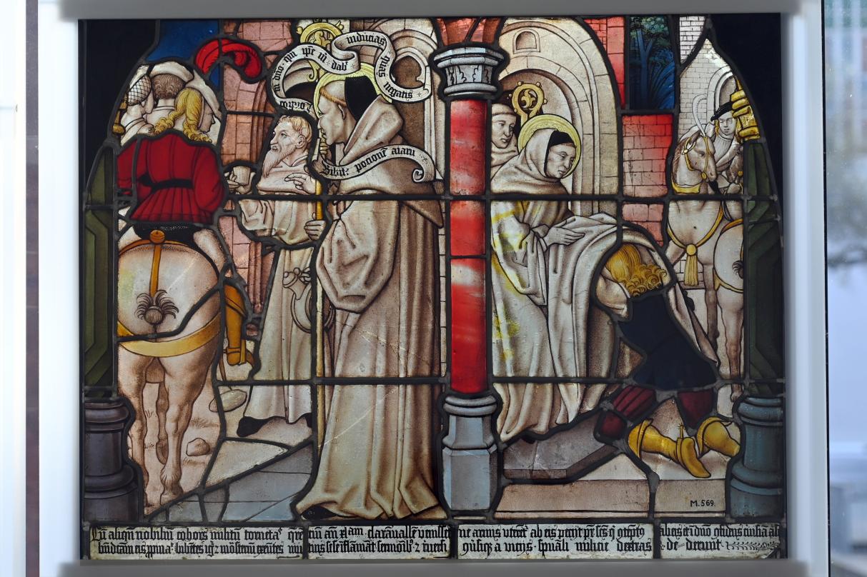 Meister von Sankt Severin (1488–1513), Bernhard gewinnt adelige Turniergäste durch einen gesegneten Trank für den Orden, Altenberg (Bergisches Land), ehem. Zisterzienserkloster Altenberg, jetzt Köln, Museum Schnütgen, Saal 1, 1505–1520