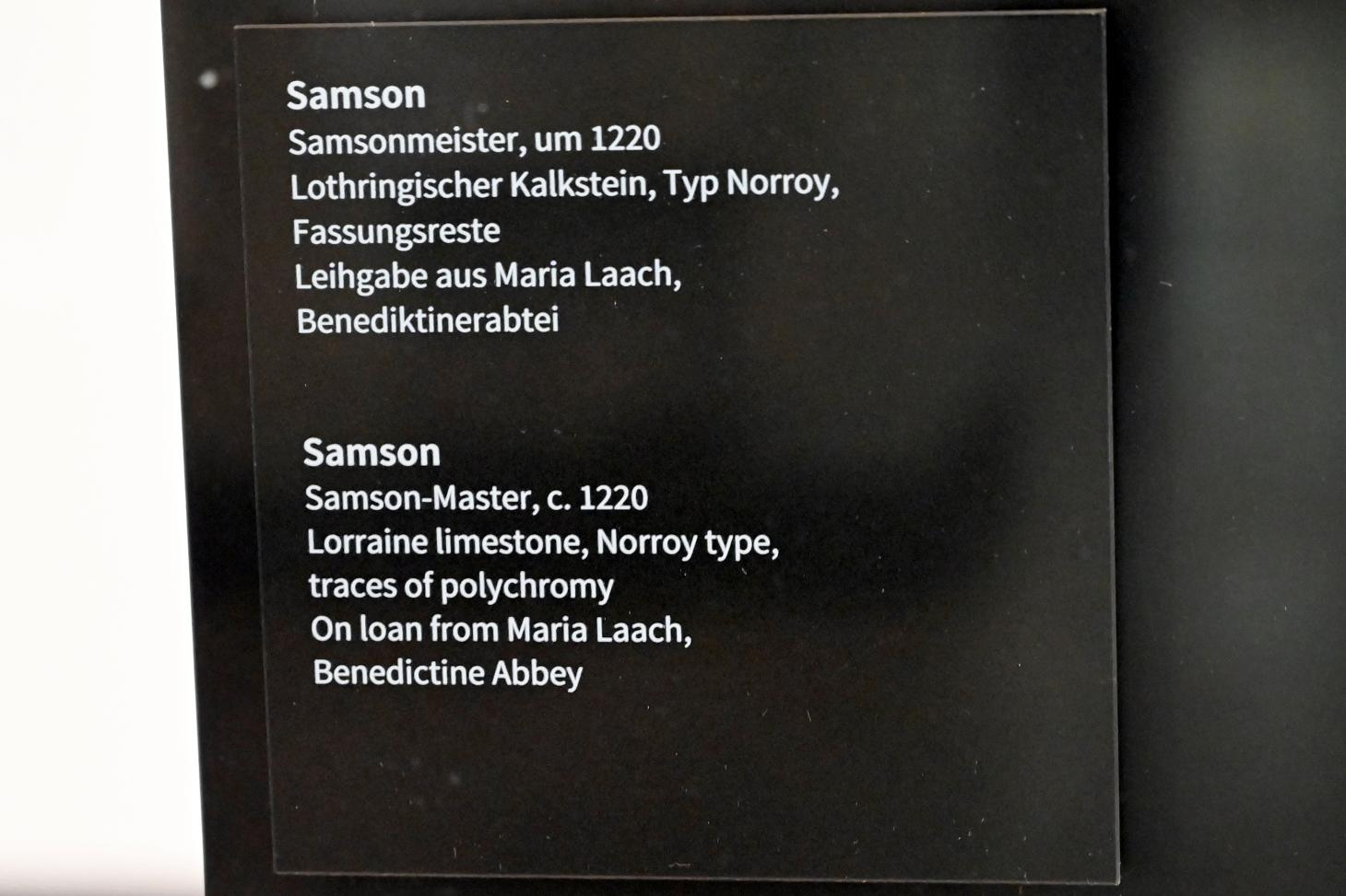 Samson, Köln, Museum Schnütgen, Saal 2, um 1220, Bild 3/3