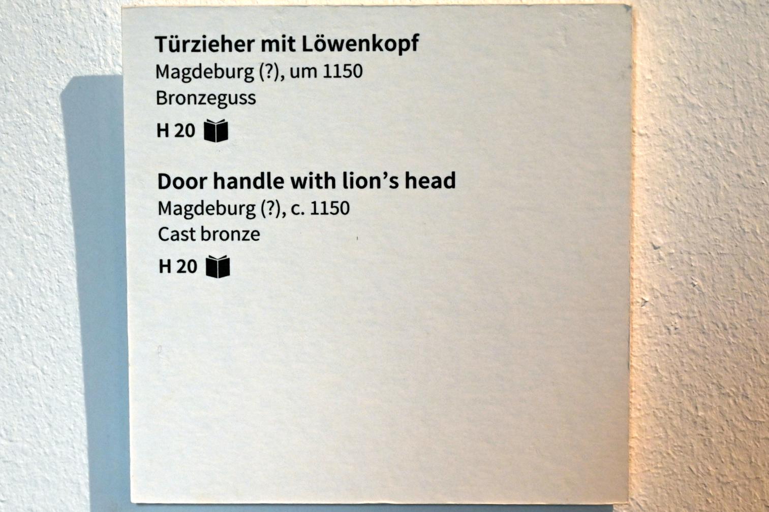 Türzieher mit Löwenkopf, Köln, Museum Schnütgen, Saal 2, um 1150, Bild 2/2