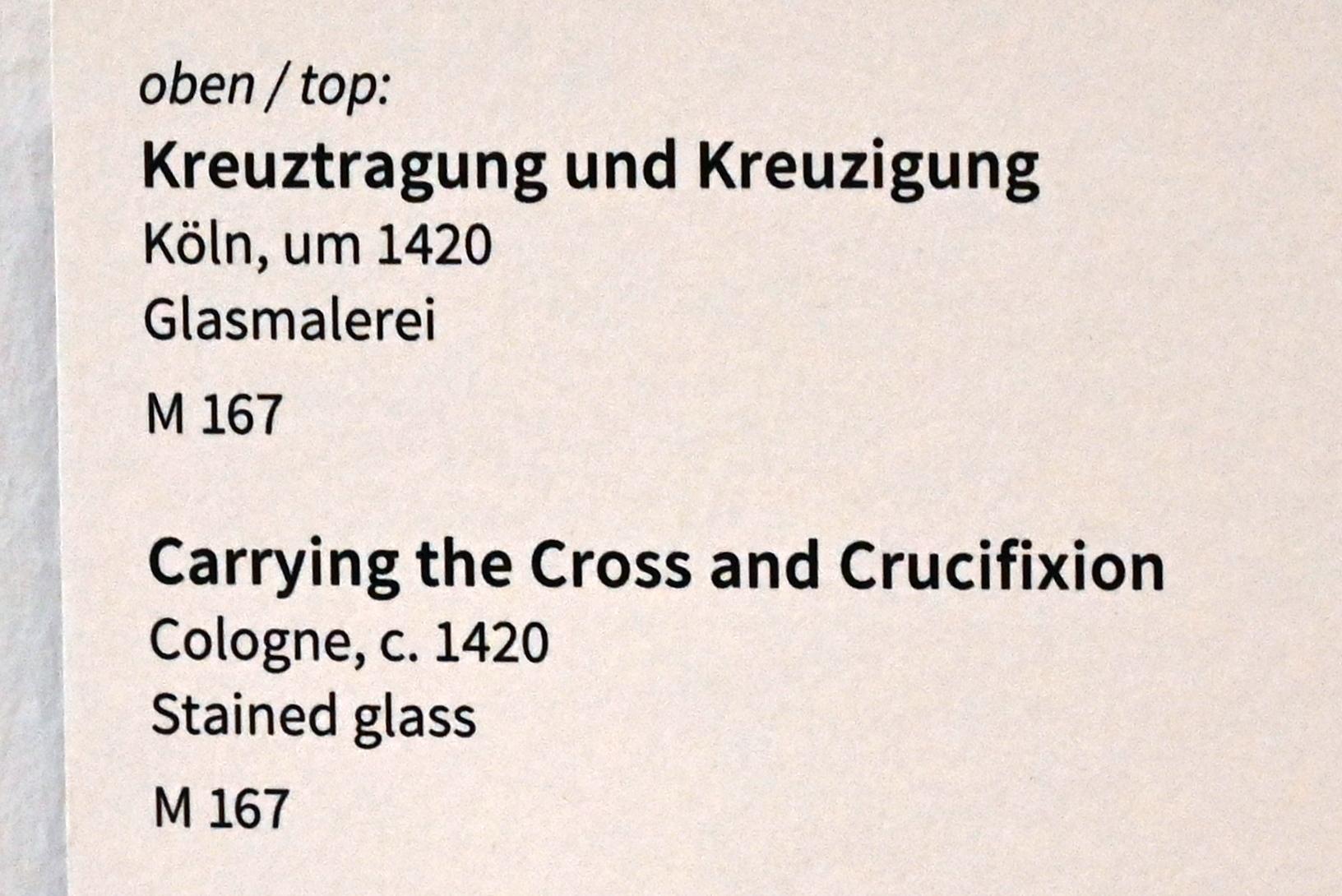 Kreuzigung, Köln, Museum Schnütgen, Saal 2, um 1420, Bild 2/2