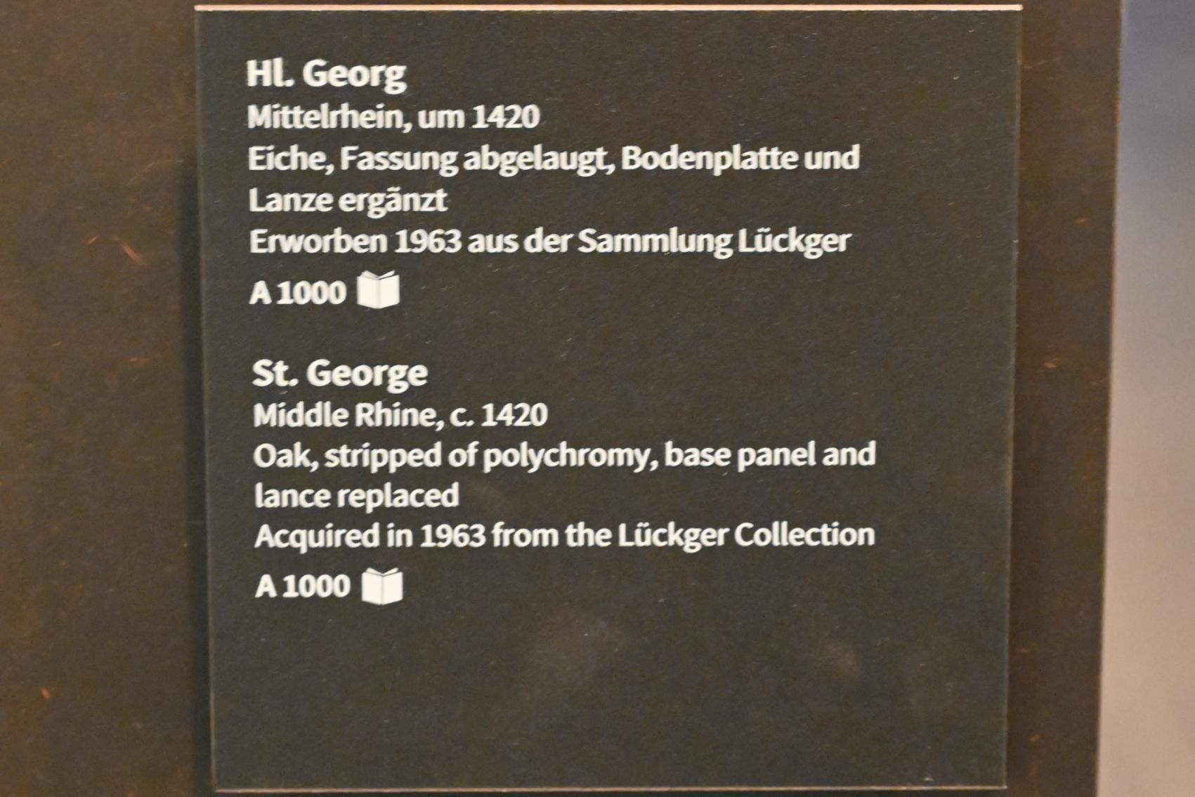 Hl. Georg, Köln, Museum Schnütgen, Saal 3, um 1420, Bild 4/4