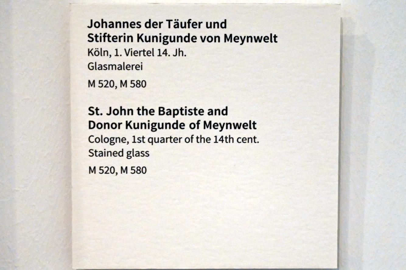 Johannes der Täufer und Stifterin Kunigunde von Meynwelt, Köln, Museum Schnütgen, Saal 3, 1. Viertel 14. Jhd., Bild 2/2