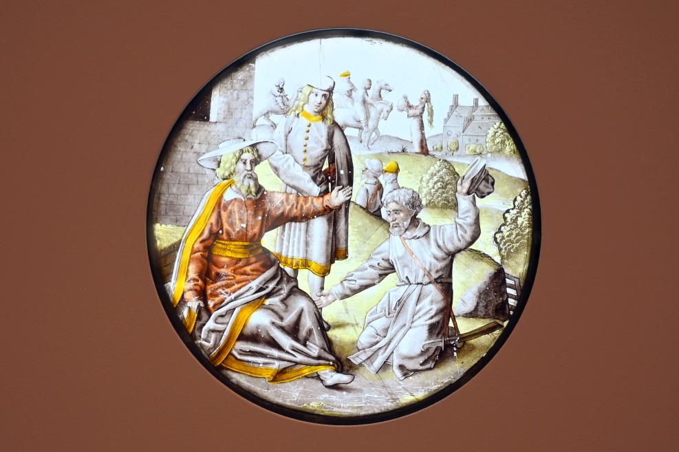 Kabinettscheiben mit Szenen aus dem Leben des Abraham, Köln, Museum Schnütgen, Saal 3, um 1500