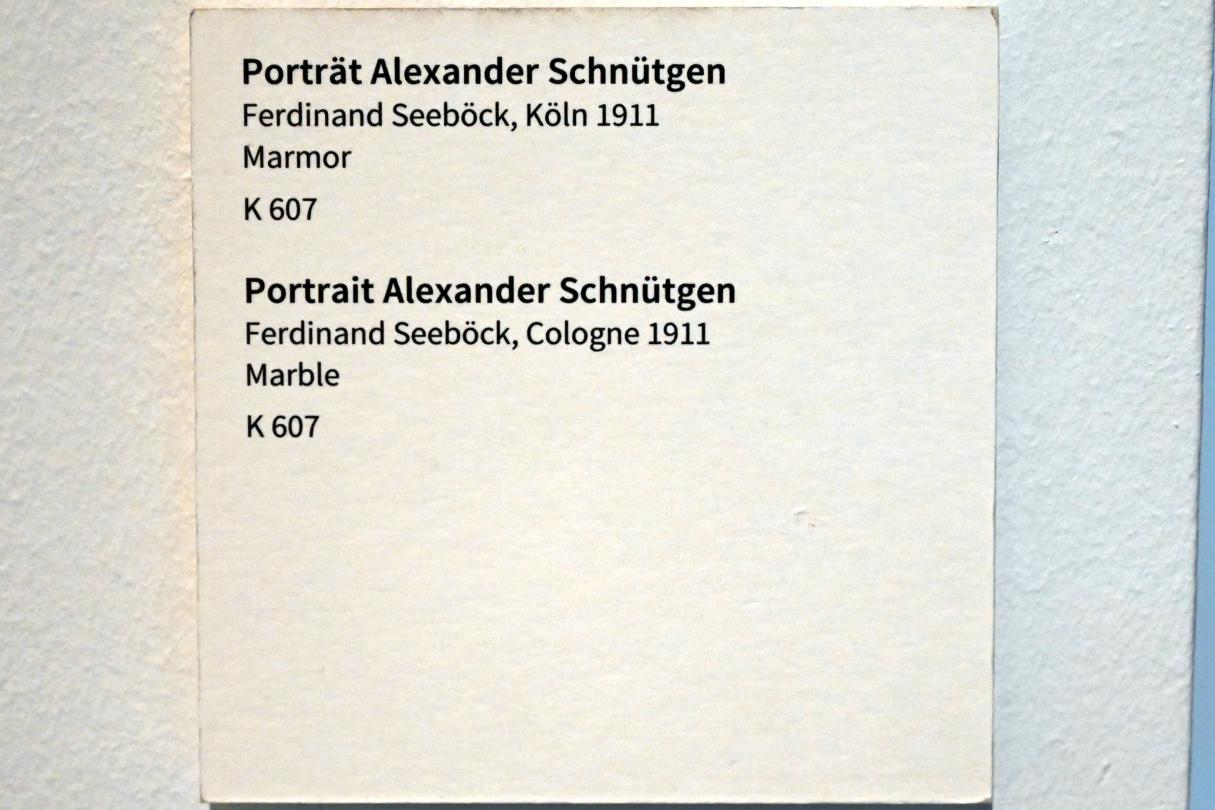 Ferdinand Seeboeck (1911), Porträt Alexander Schnütgen, Köln, Museum Schnütgen, Saal 3, 1911, Bild 3/3