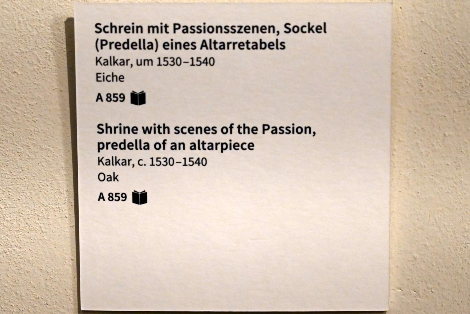 Schrein mit Passionsszenen, Sockel (Predella) eines Altarretabels, Köln, Museum Schnütgen, Saal 8, um 1530–1540, Bild 6/6