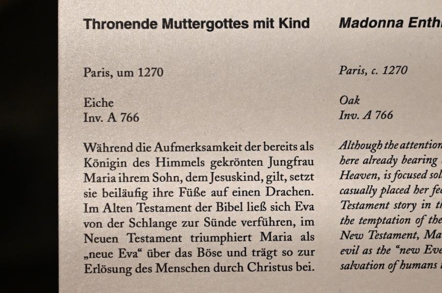 Thronende Muttergottes mit Kind, Köln, Museum Schnütgen, Saal 8, um 1270, Bild 3/3